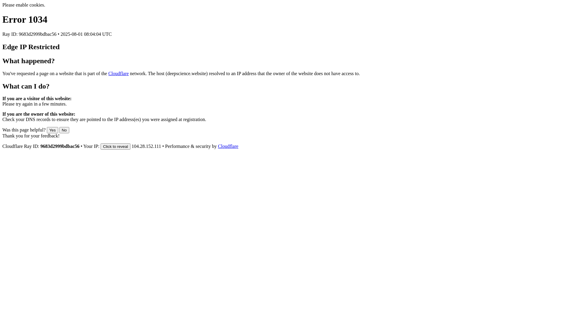 website screenshot of https://deepscience.website/