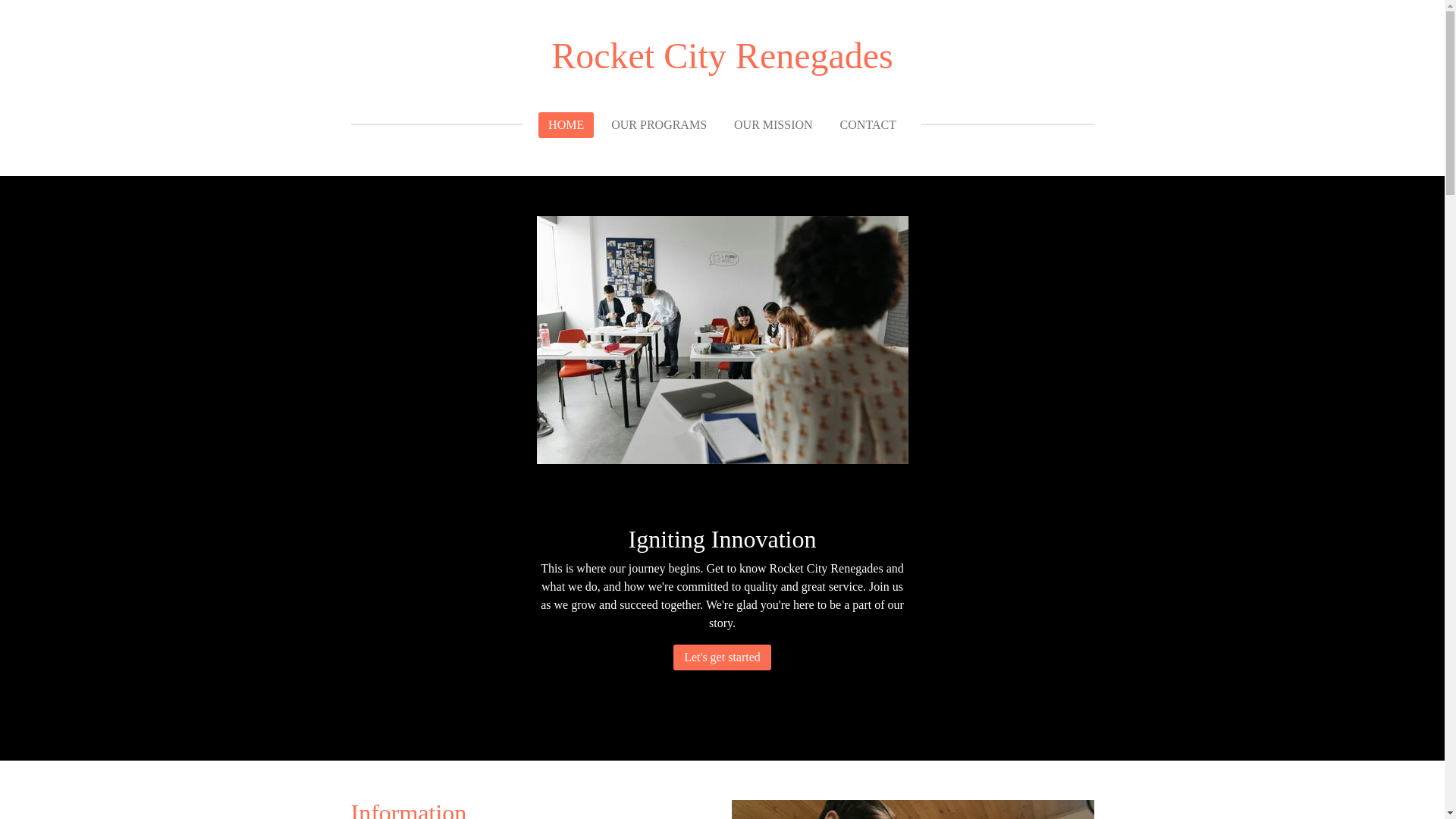 website screenshot of https://rocketcityrenegades.com/