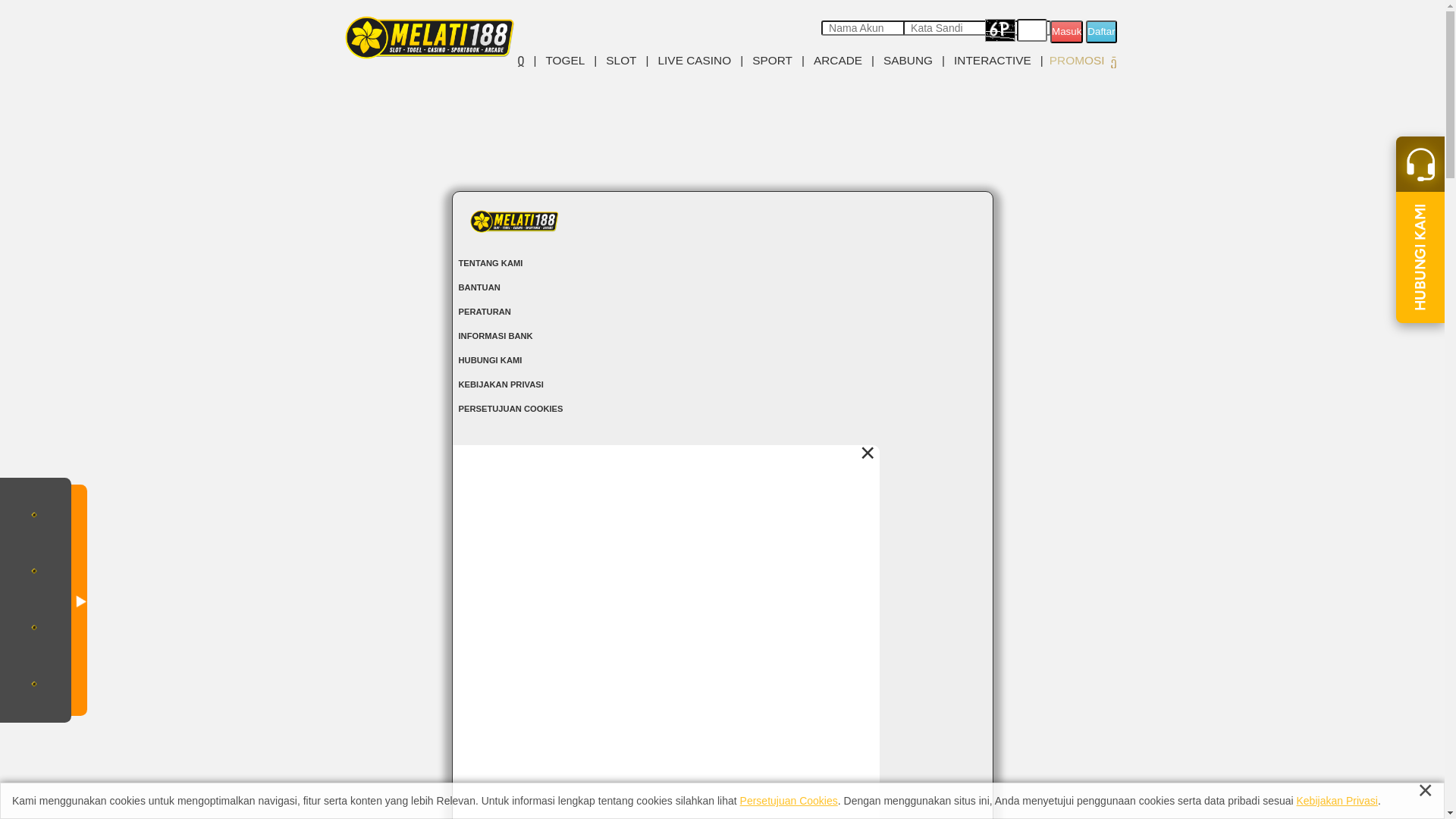 website screenshot of https://melati188more.com/