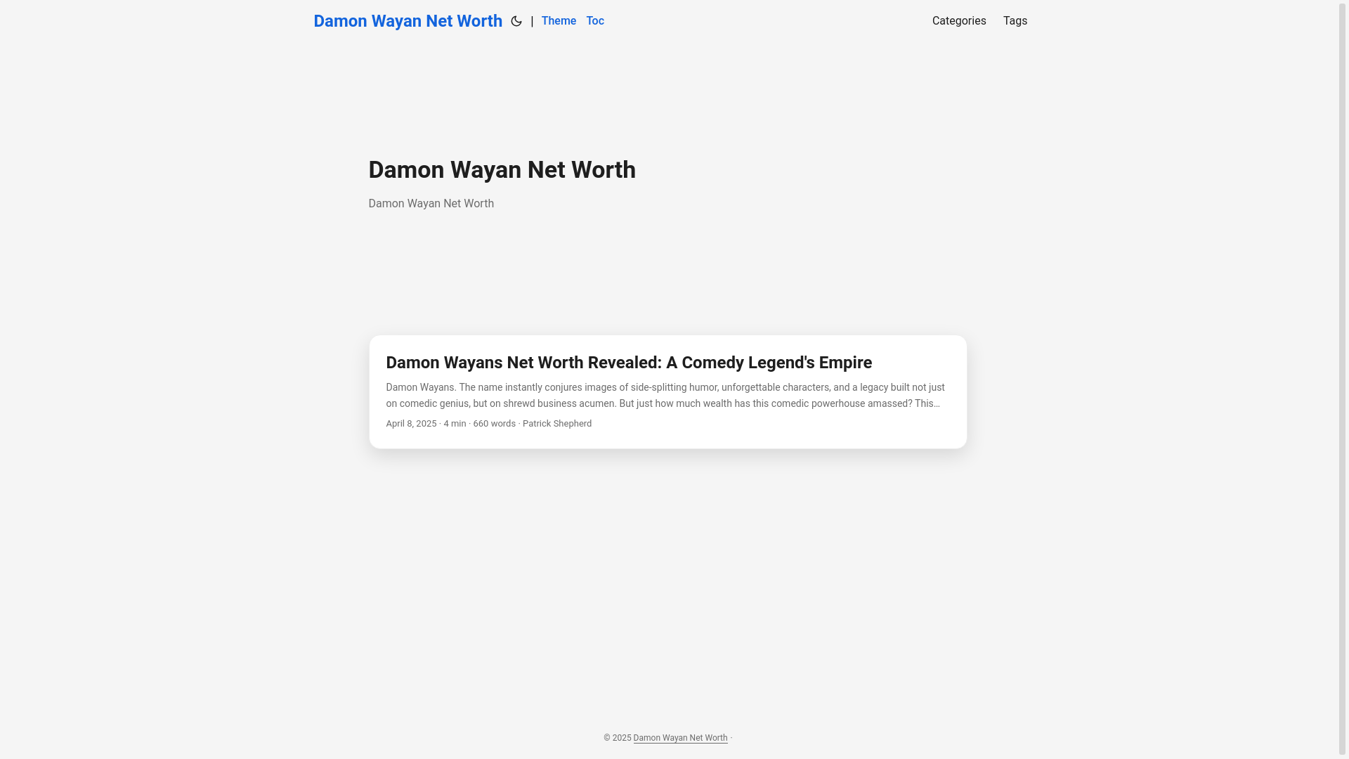 website screenshot of https://damon-wayan-net-worth.pages.dev/