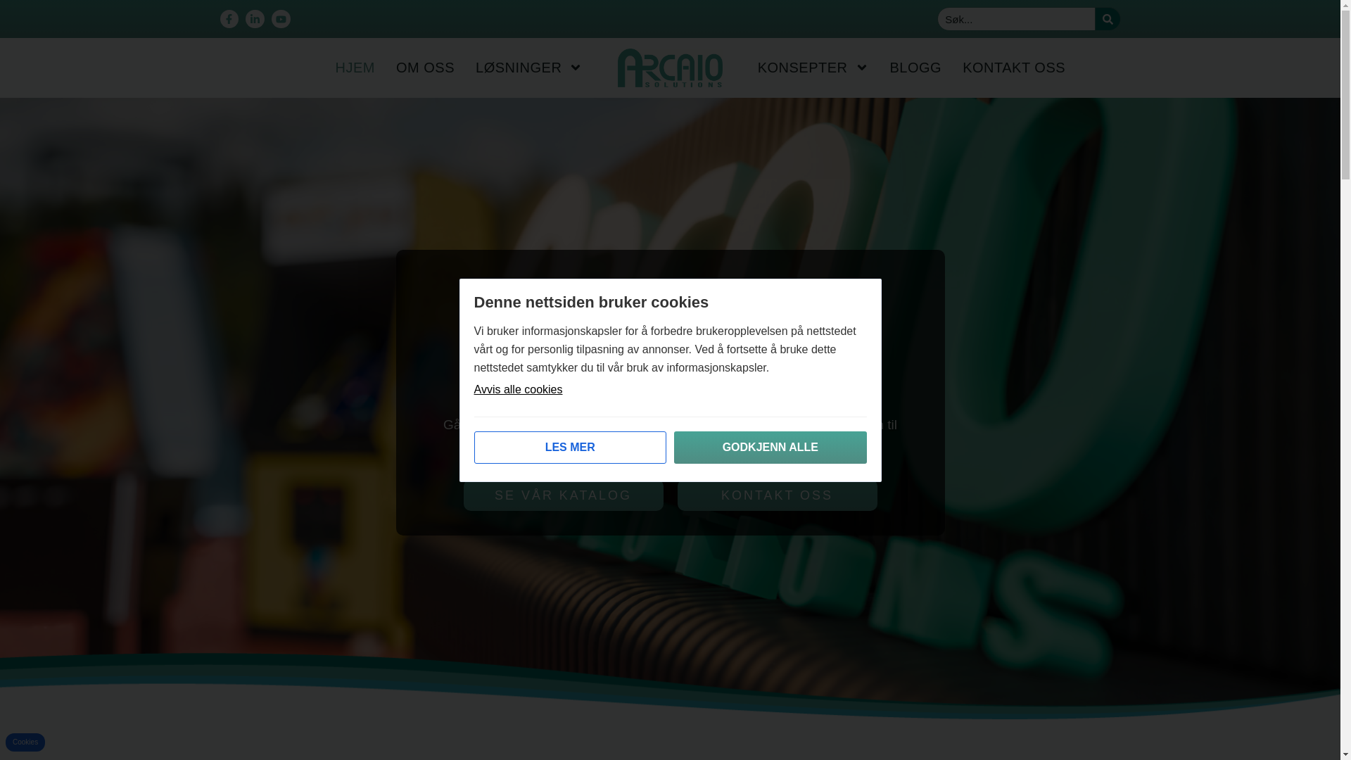 website screenshot of https://arcaio.no/