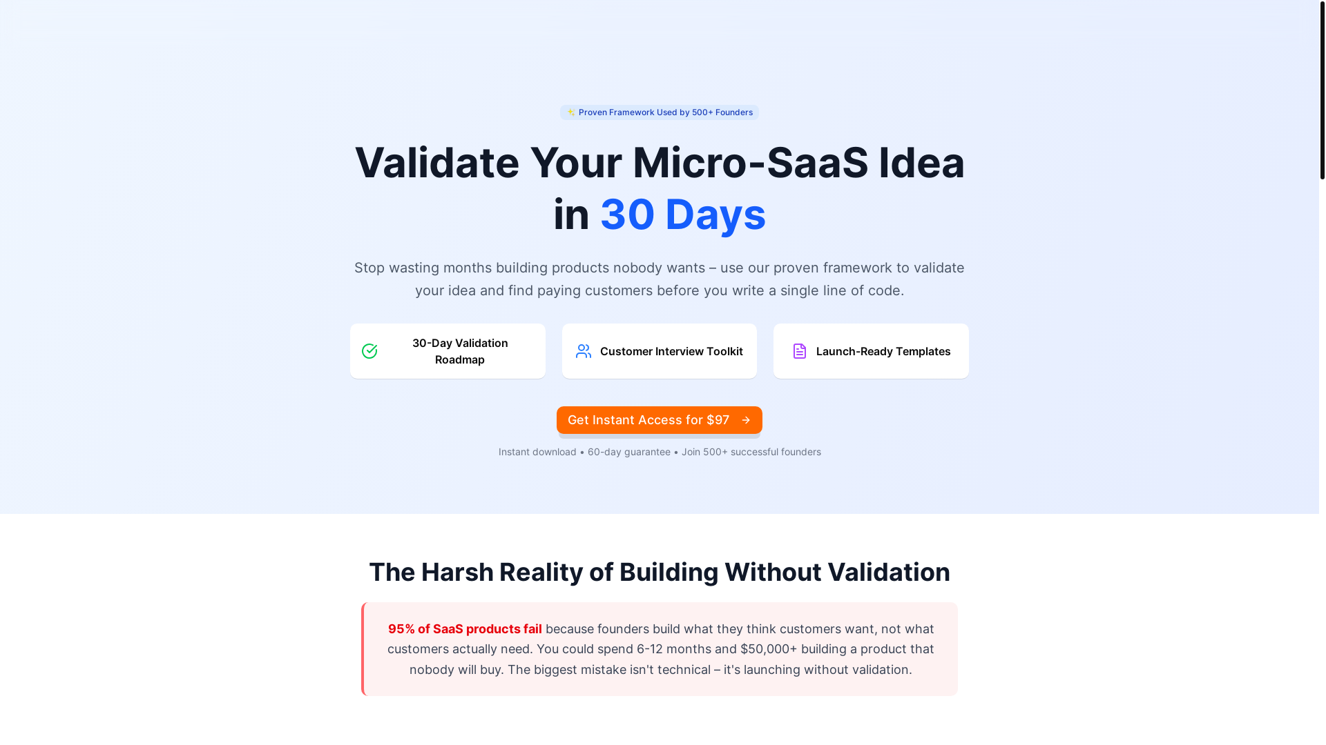 website screenshot of https://validatebeforebuild.pages.dev/