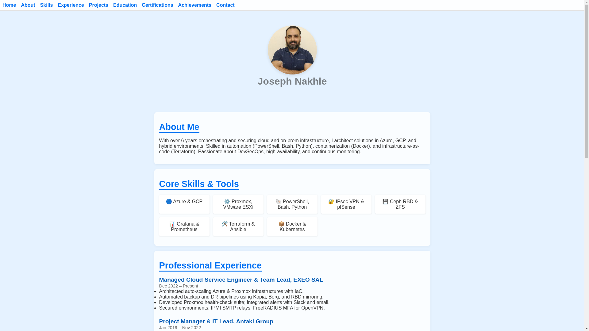 website screenshot of https://josephnakhle.com/
