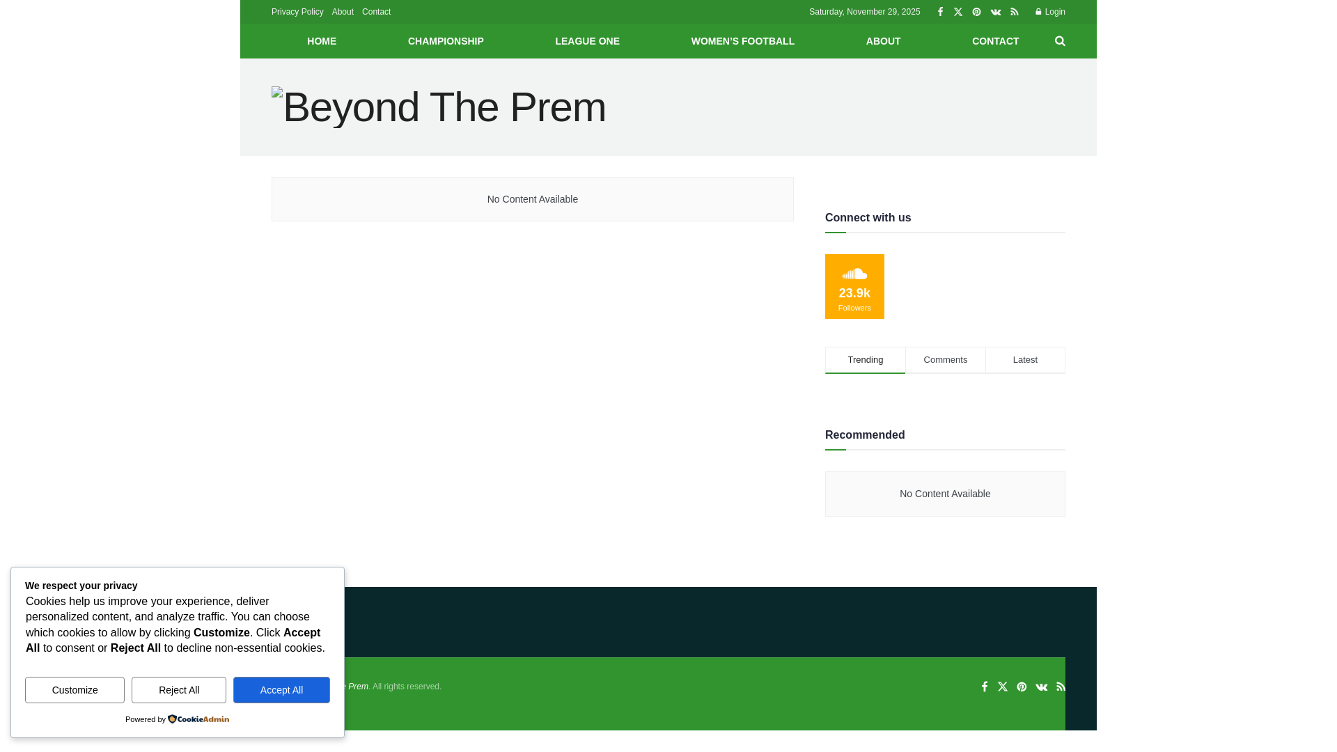 website screenshot of https://beyondtheprem.co.uk/
