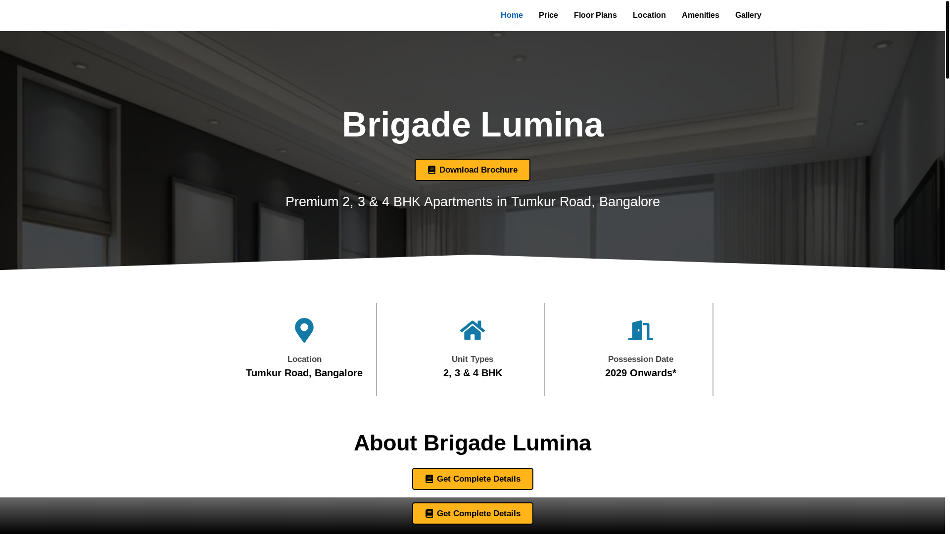 website screenshot of https://brigadelumina.gen.in/