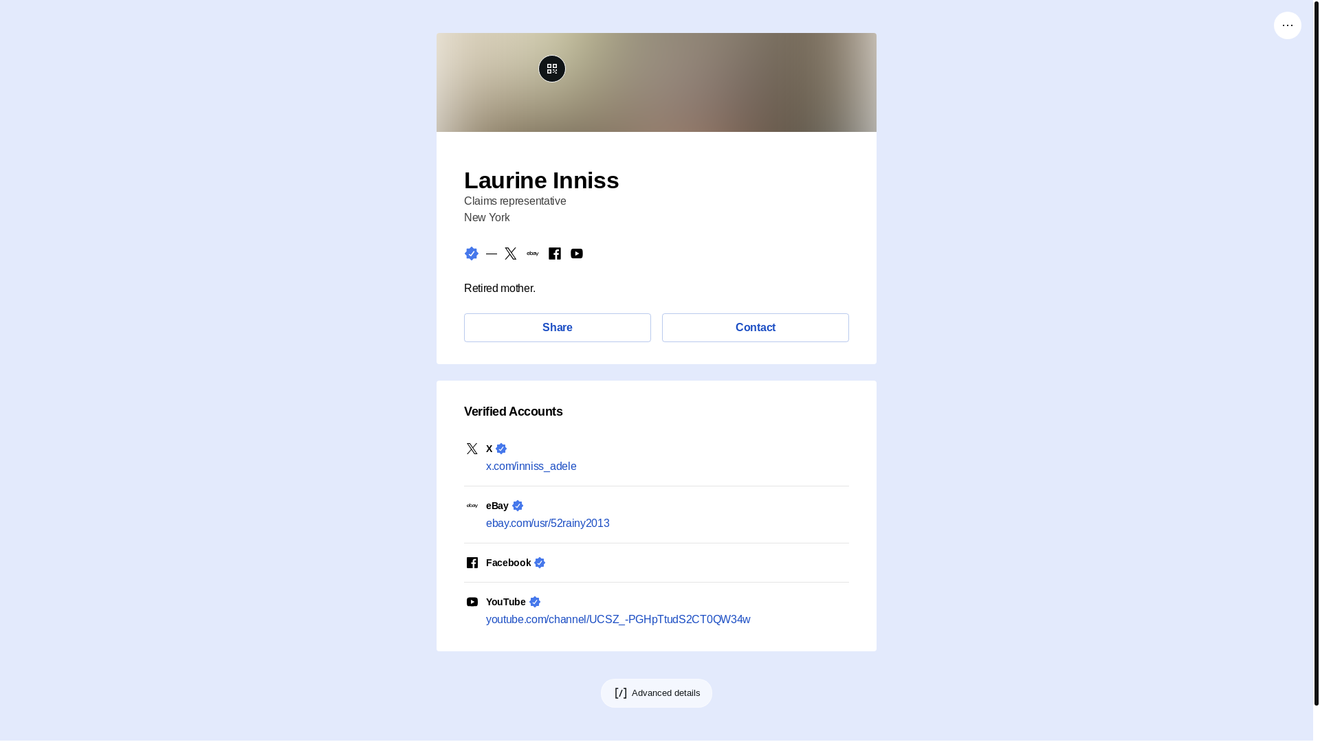 website screenshot of https://laurineinniss.link/