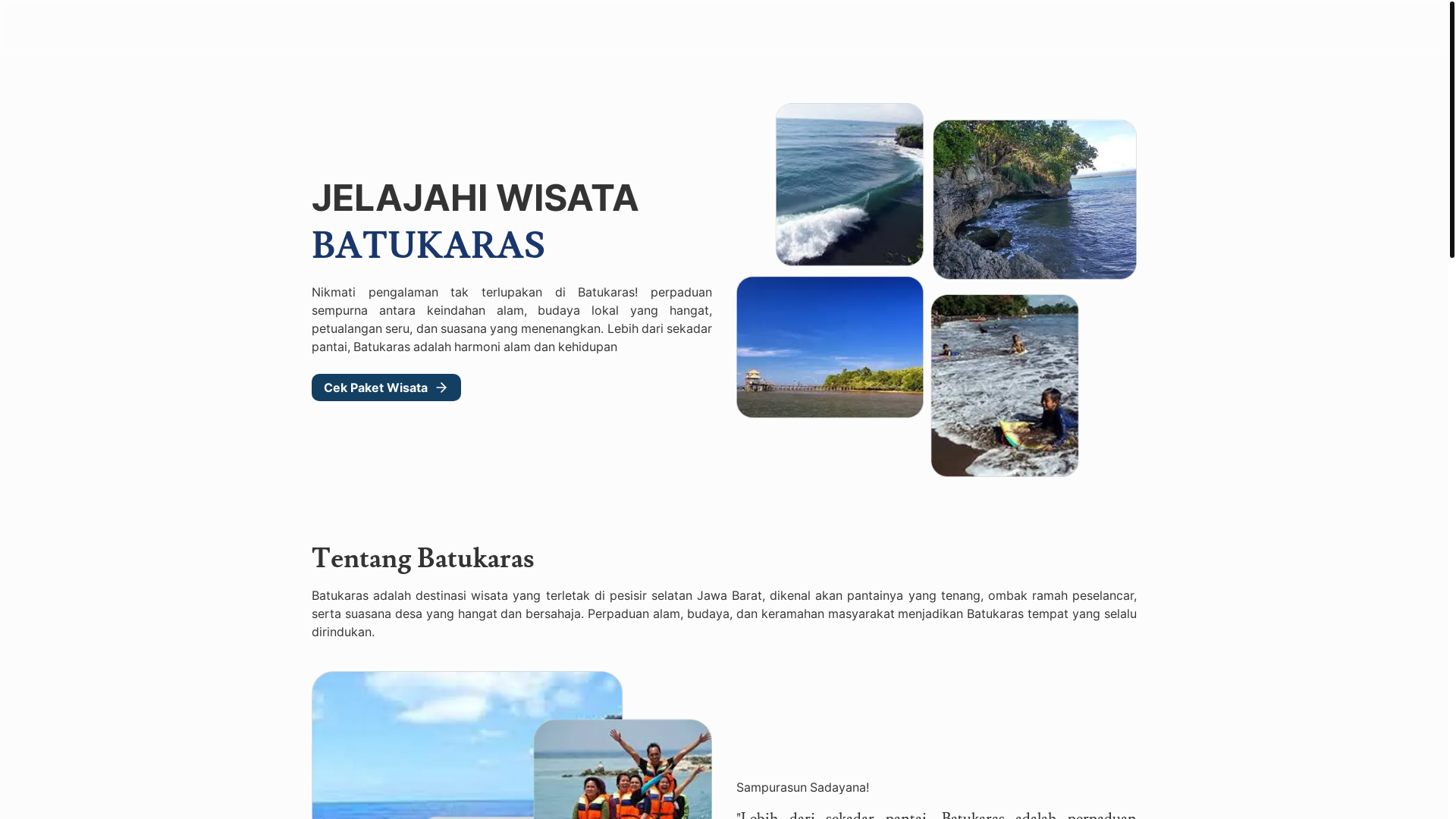 website screenshot of https://visitbatukaras.id/
