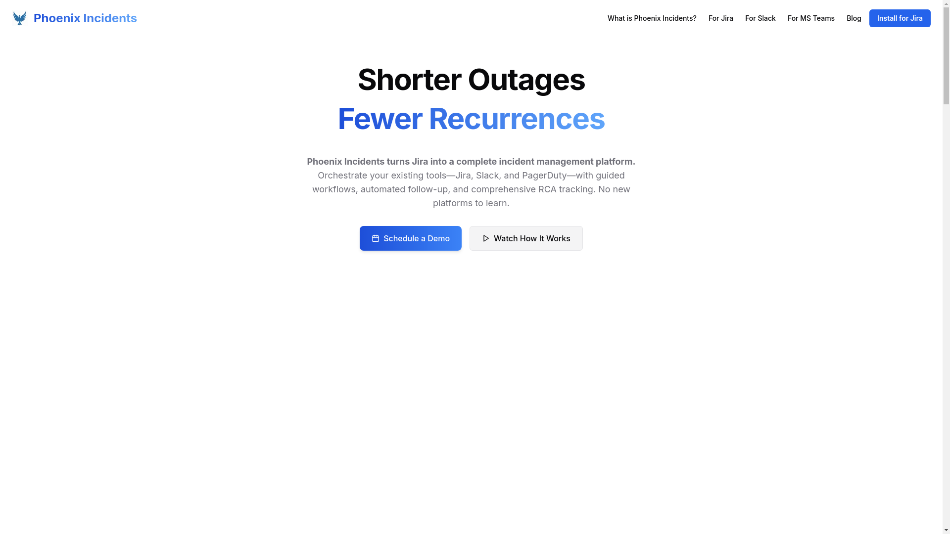 website screenshot of https://phoenix-incidents.com/