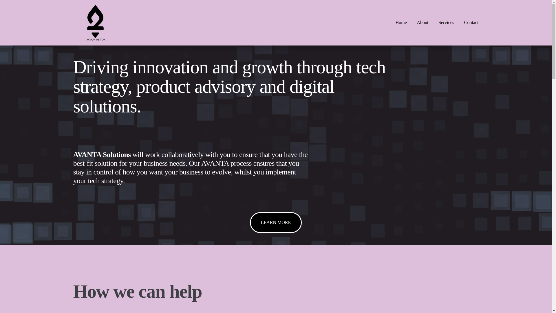 website screenshot of https://avantasolutions.io/