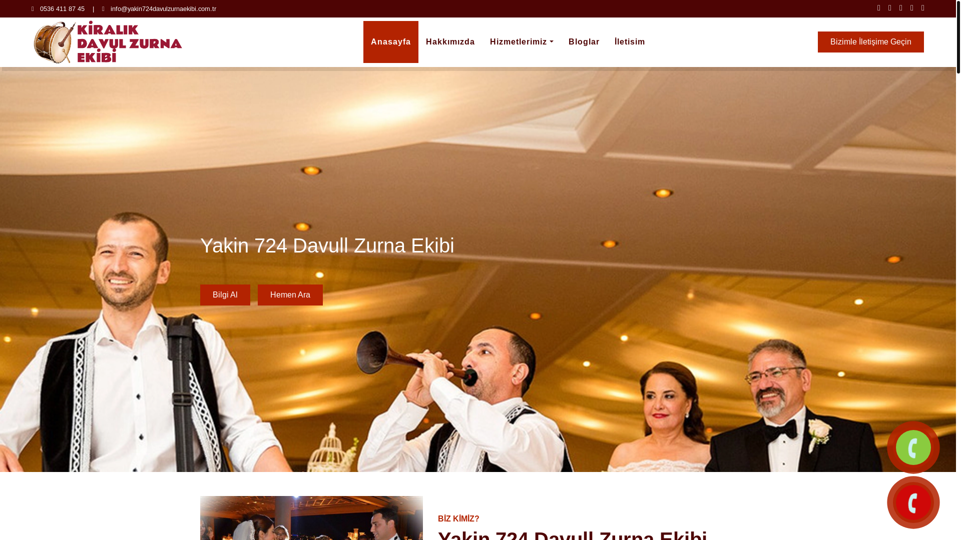 website screenshot of https://yakin724davulzurnaekibi.com.tr/