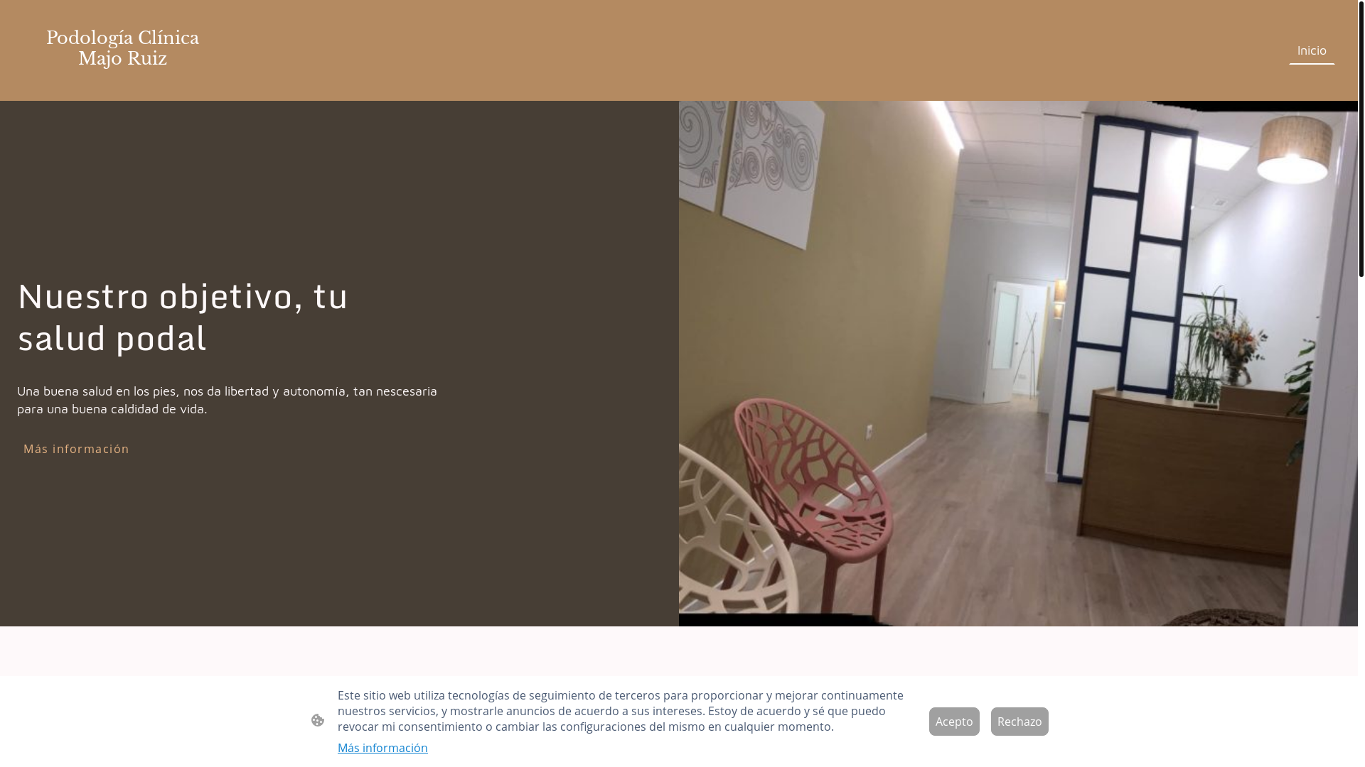website screenshot of https://podologiaclinicamajoruiz.es/
