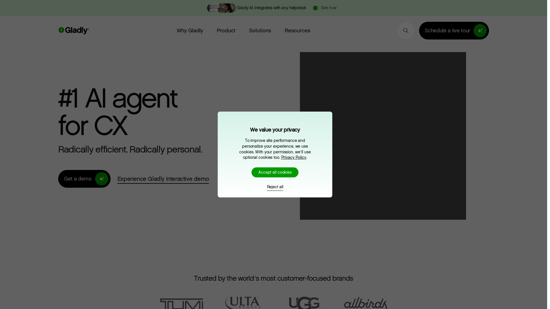 website screenshot of https://withgladlyservice.com/