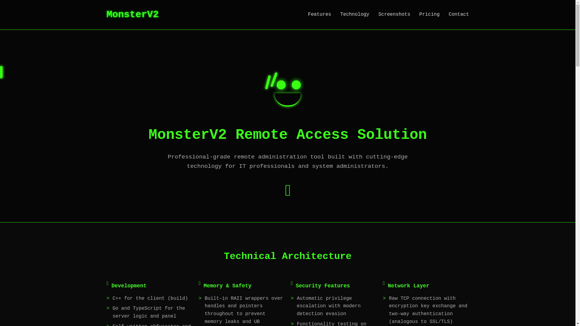 website screenshot of https://monsterv2.xyz/