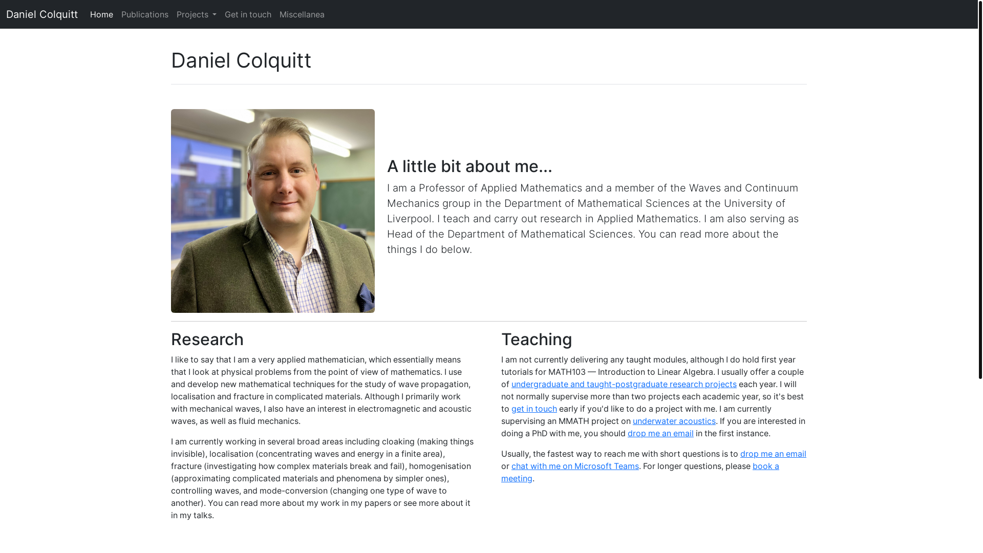 website screenshot of https://danielcolquitt.pages.dev/