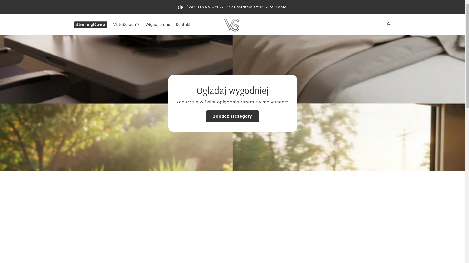 website screenshot of https://vistascreen.pl/