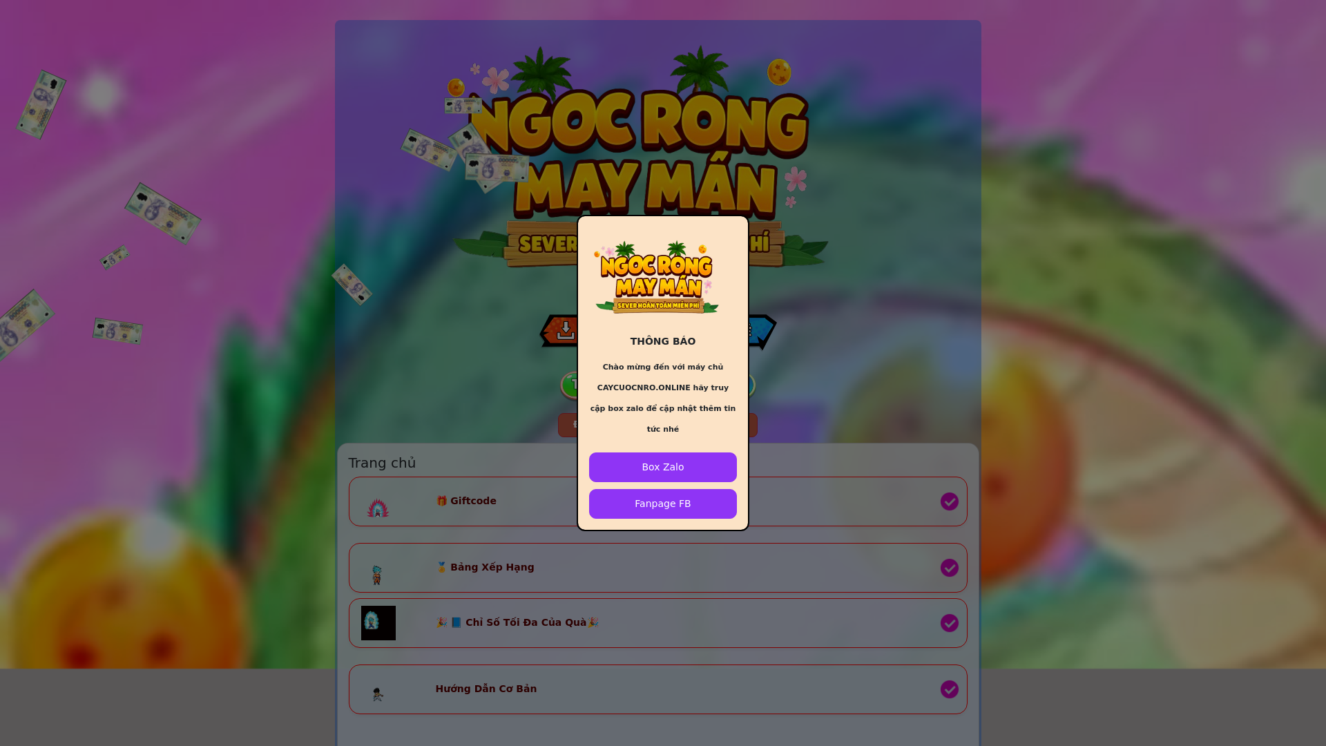 website screenshot of https://ngocrongmayman.online/