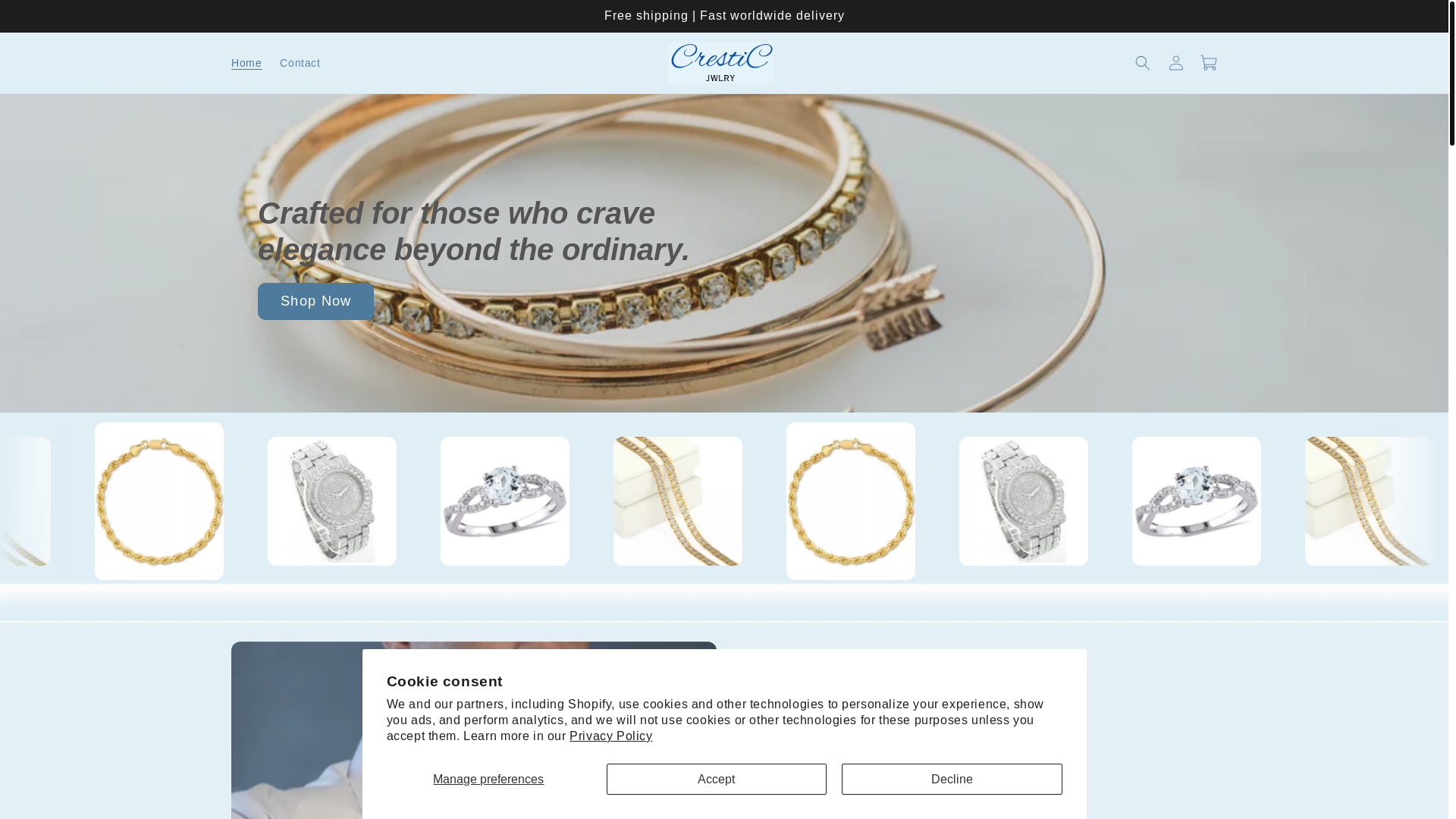 website screenshot of https://cresticjewelry.com/