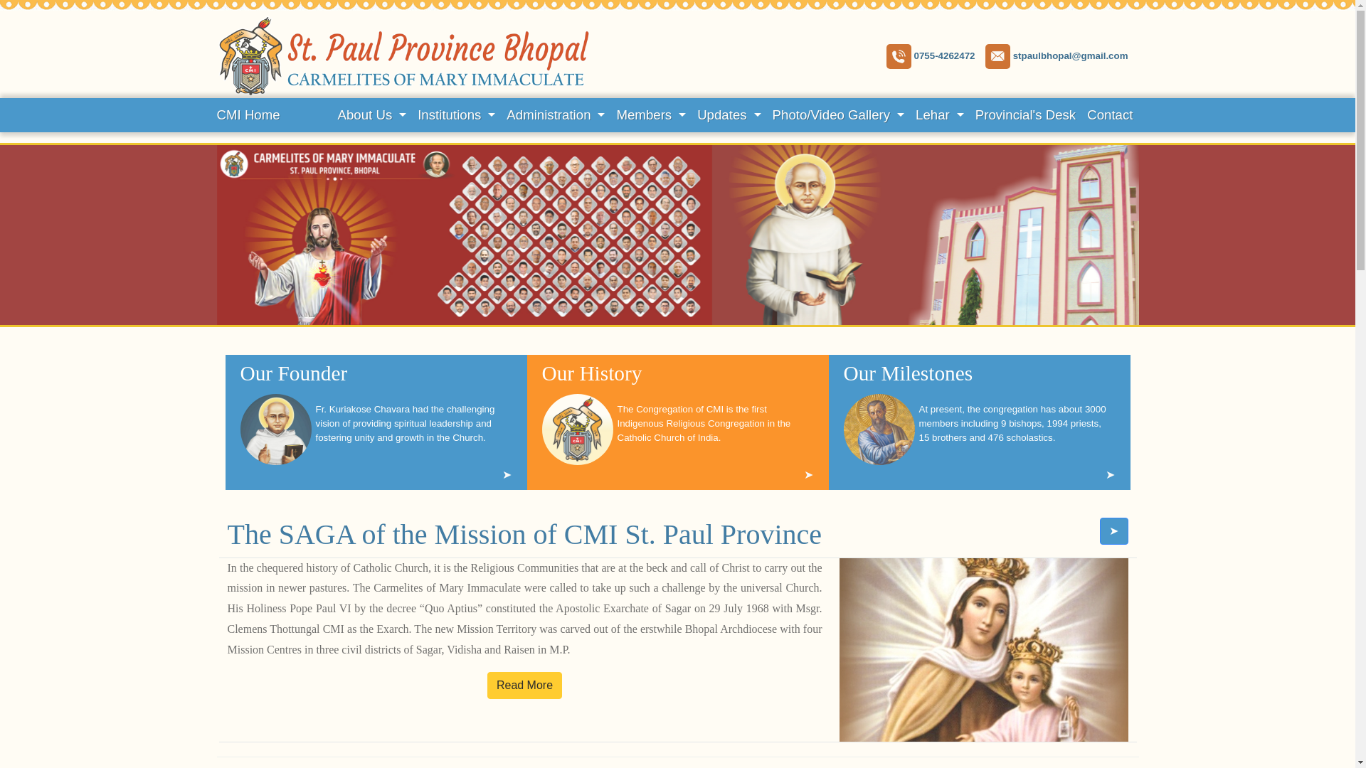 website screenshot of https://cmibhopal.in