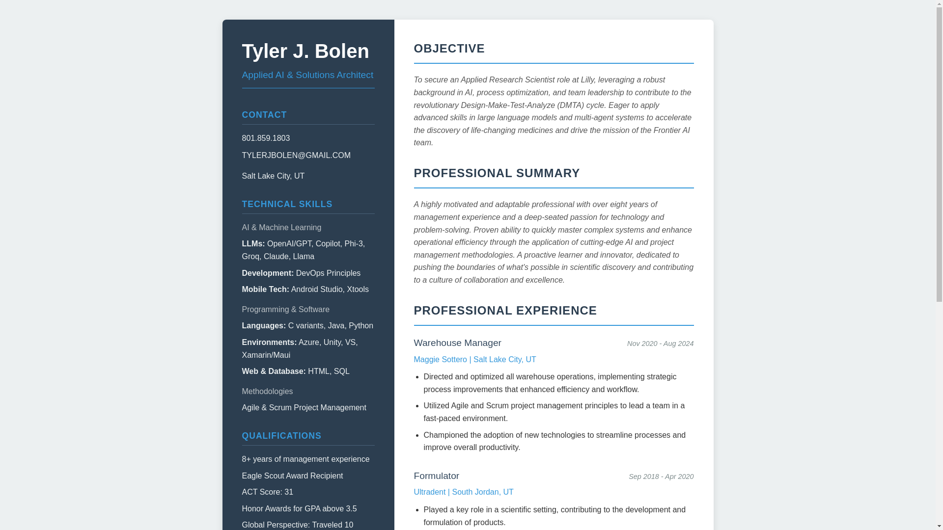 website screenshot of https://resume-aai.pages.dev/