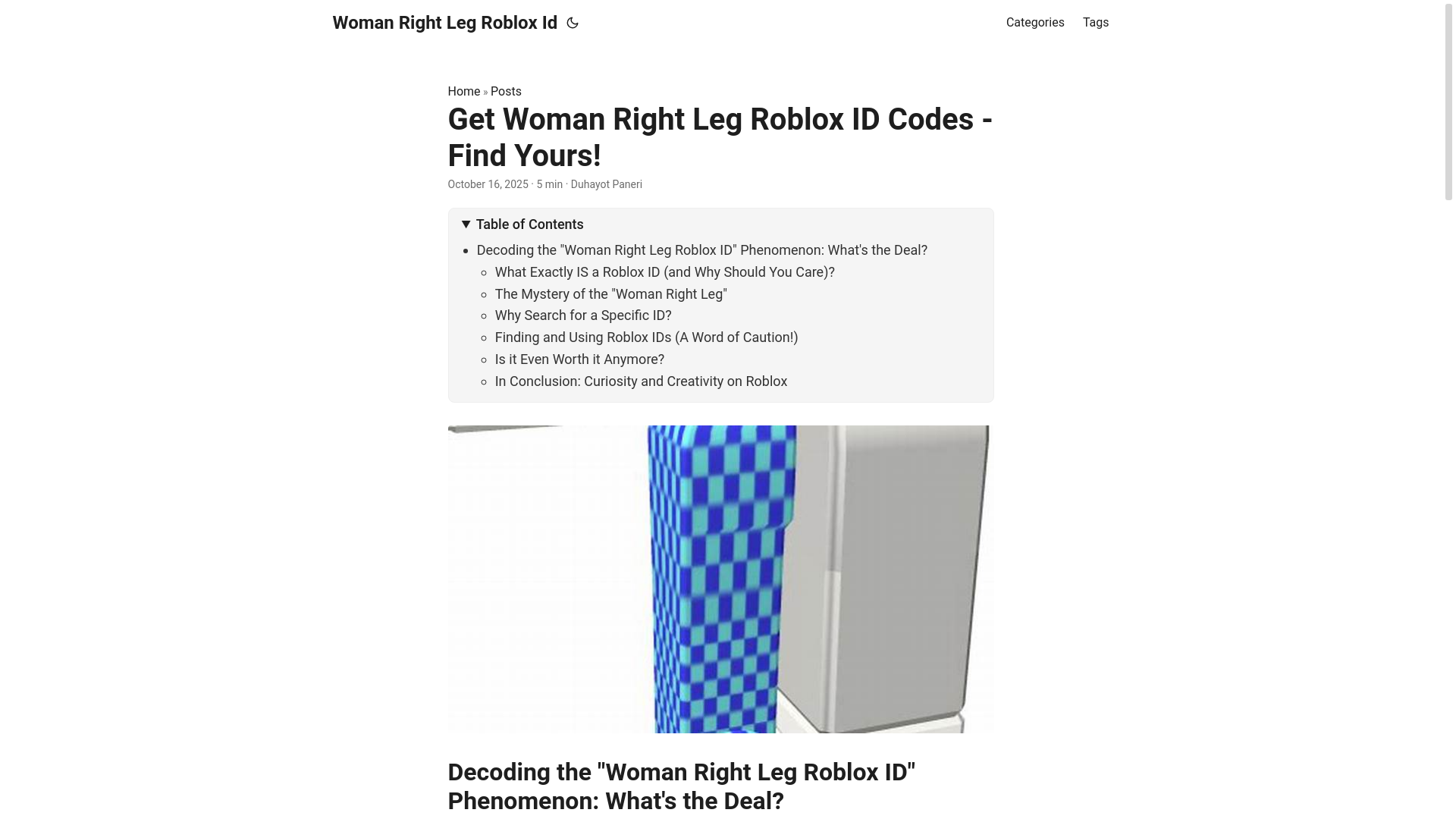 website screenshot of https://woman-right-leg-roblox-id.pages.dev/