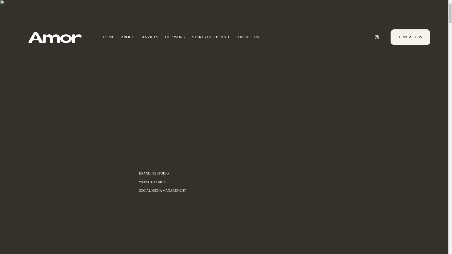 website screenshot of https://amorbrandstudio.com/