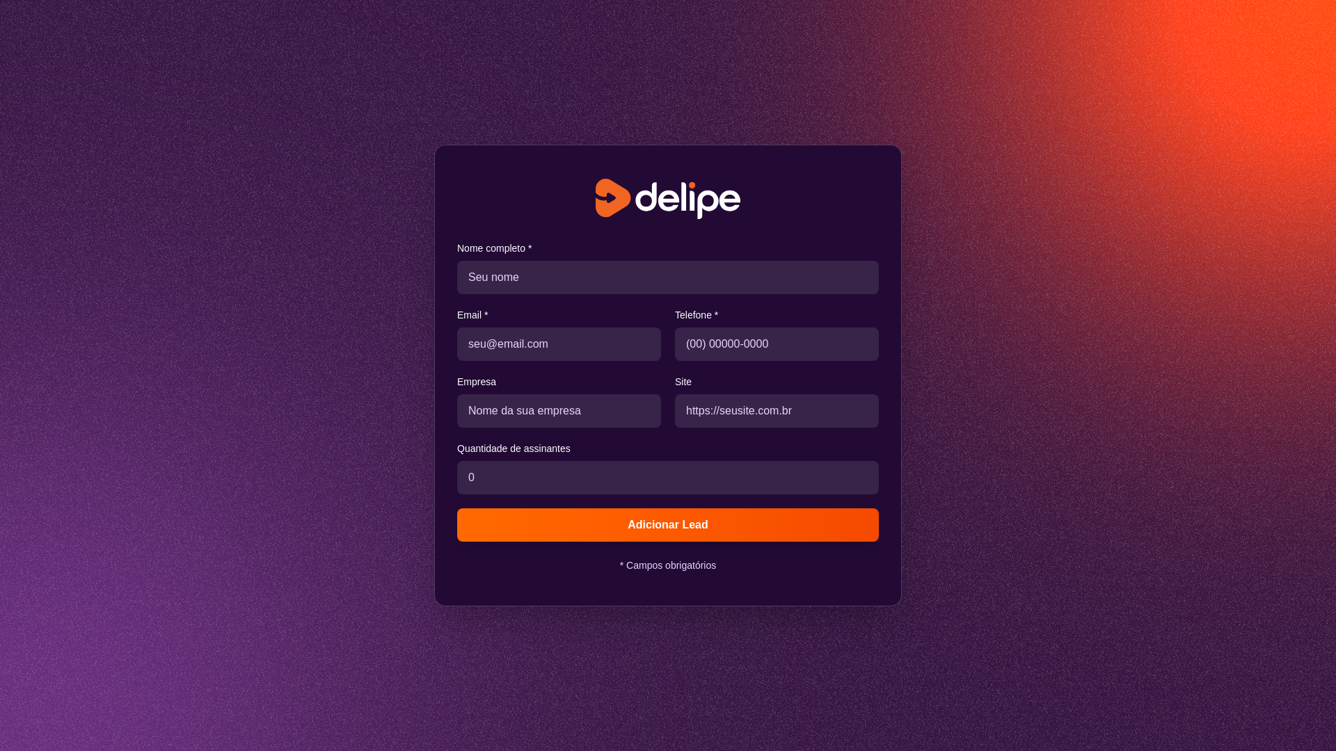 website screenshot of https://delipe-comercial-lp.pages.dev/