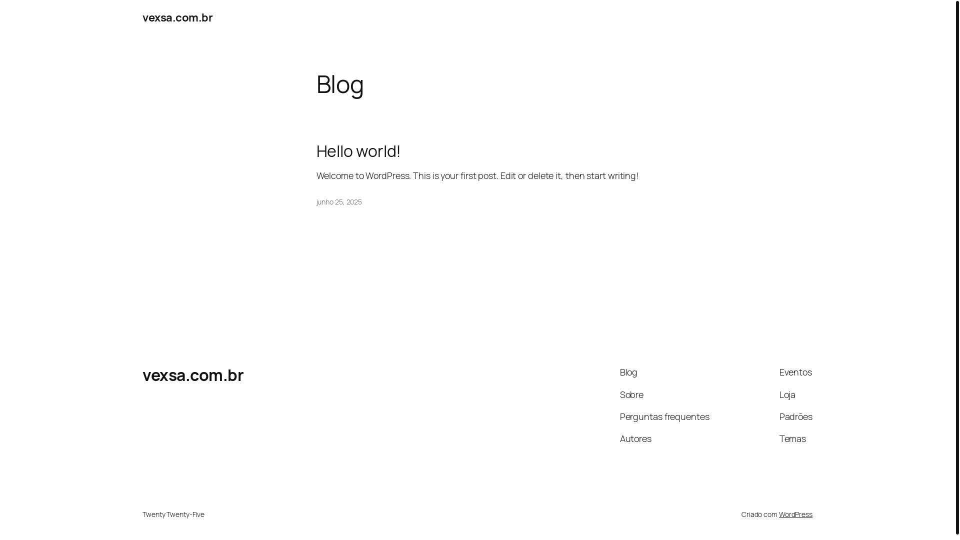 website screenshot of https://vexsa.com.br/
