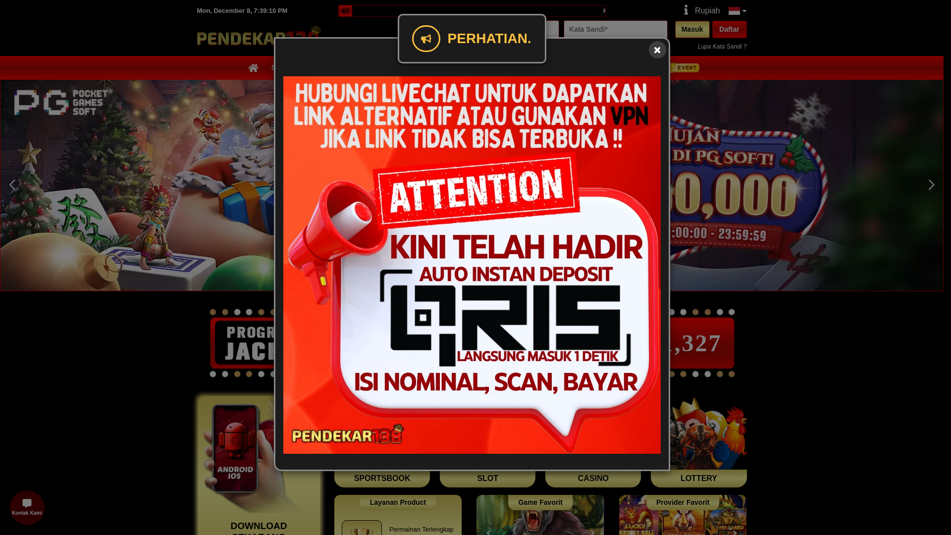 website screenshot of https://pendekar138rose.com/