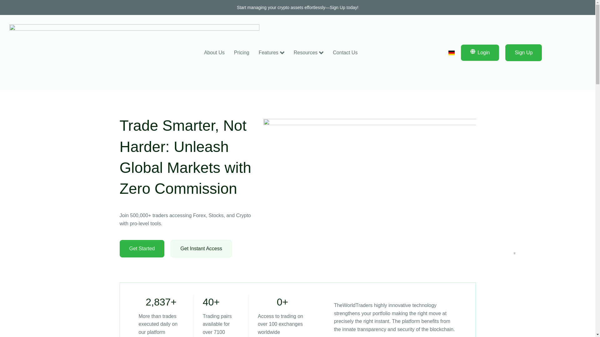 website screenshot of https://theworldtraders.vip/