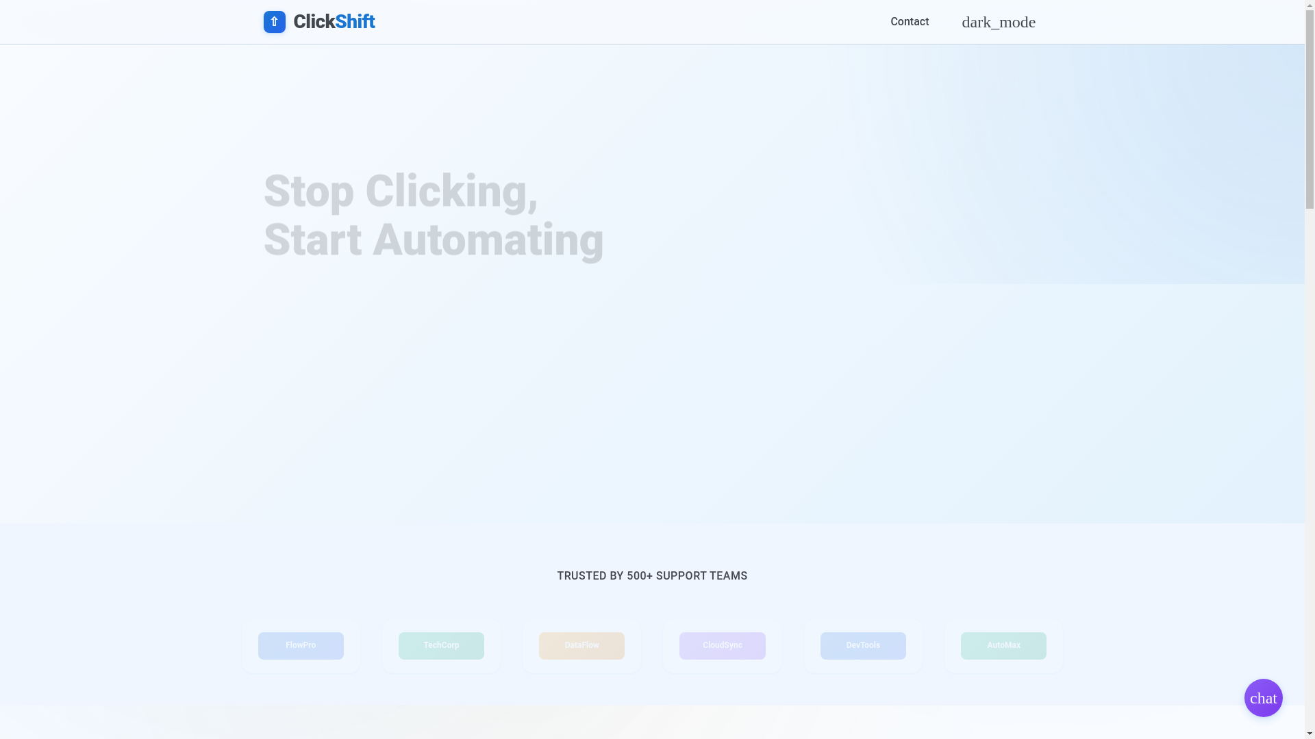 website screenshot of https://getclickshift.com/