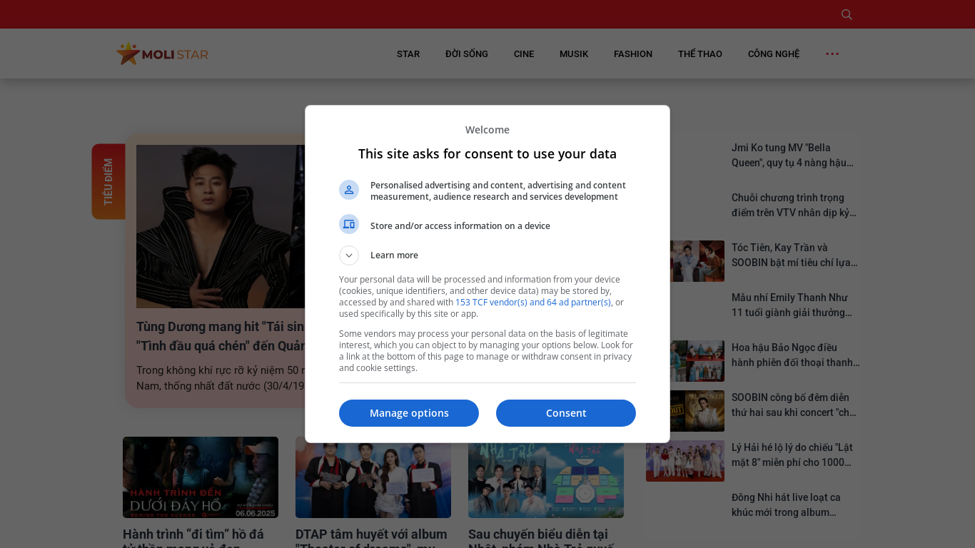 website screenshot of https://molistar.vn/