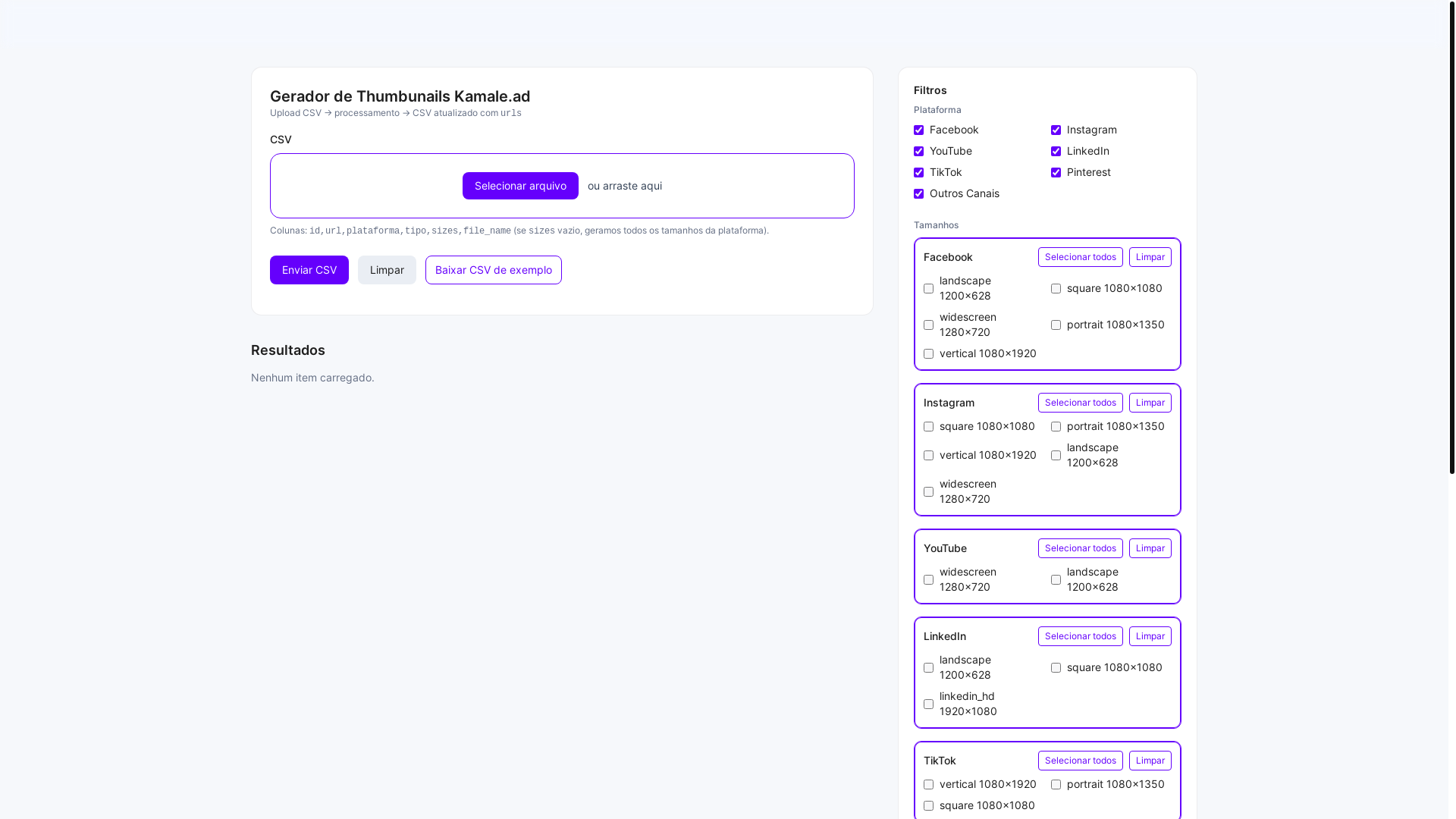 website screenshot of https://kamalead-thumbs-mvp.pages.dev/