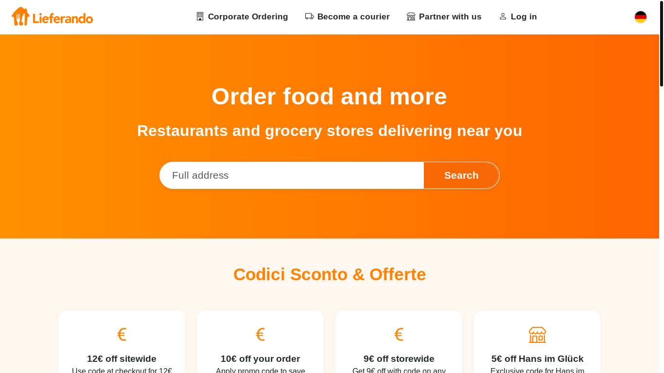website screenshot of https://lieferando.betterdeals2u.com/