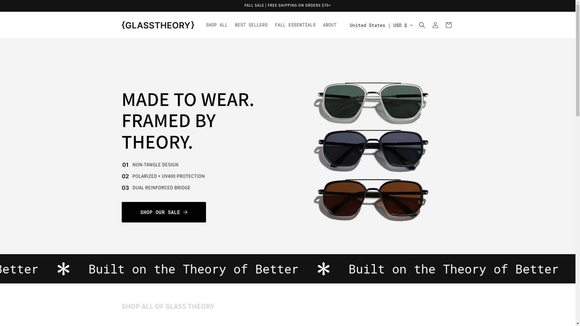 website screenshot of https://glasstheory.co/