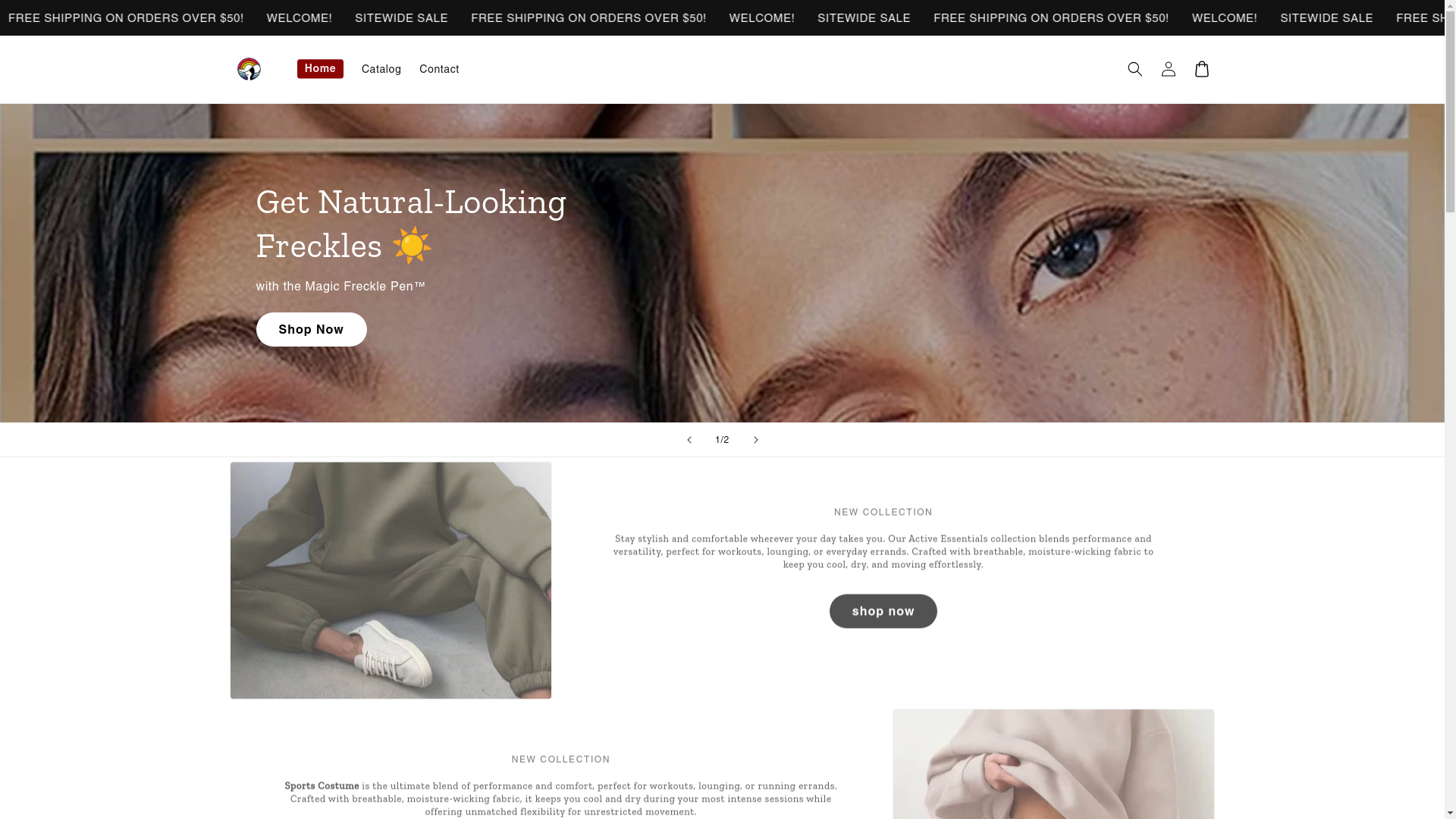 website screenshot of https://frecklish.shop/