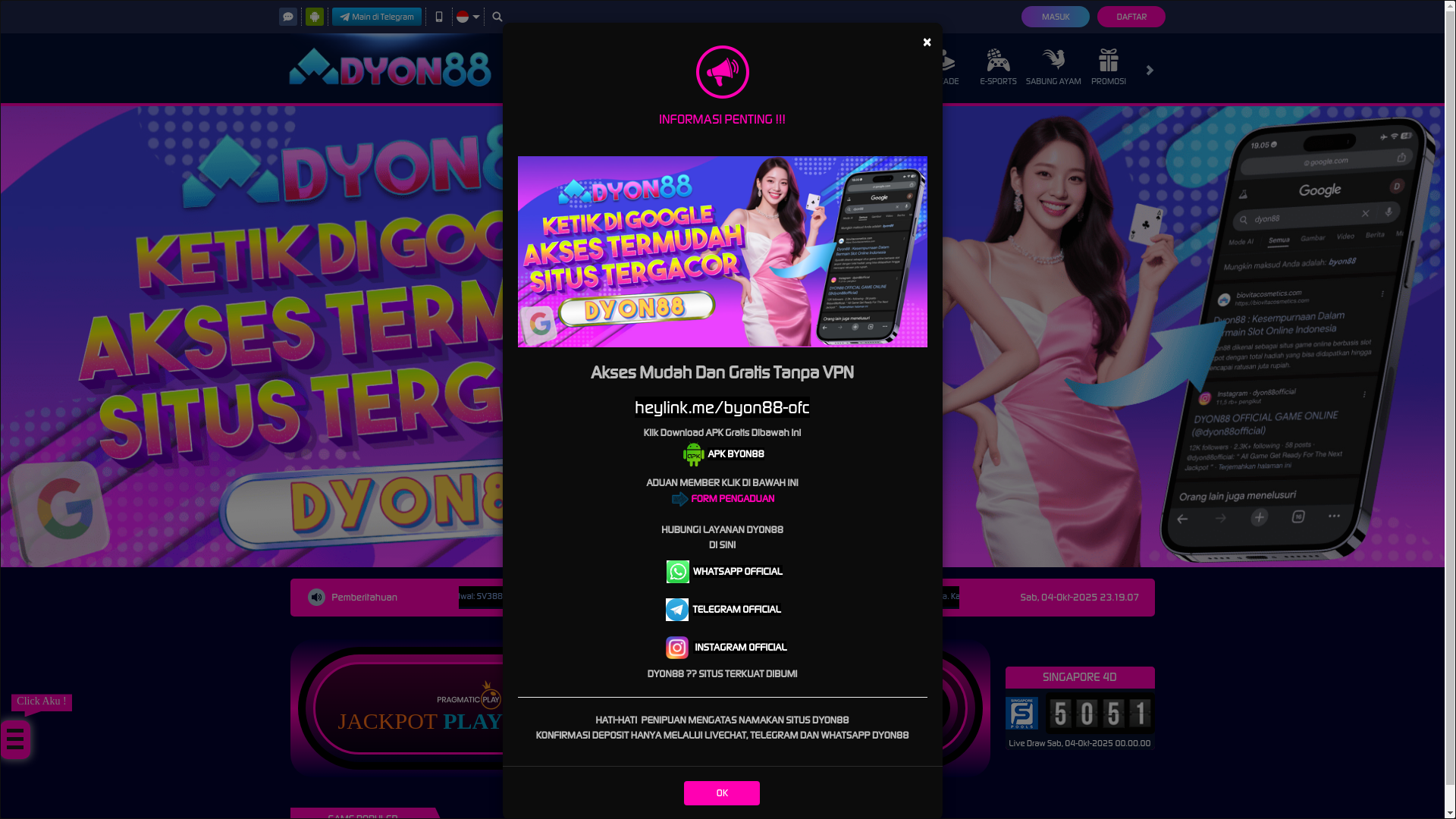 website screenshot of https://byon88fast.net/