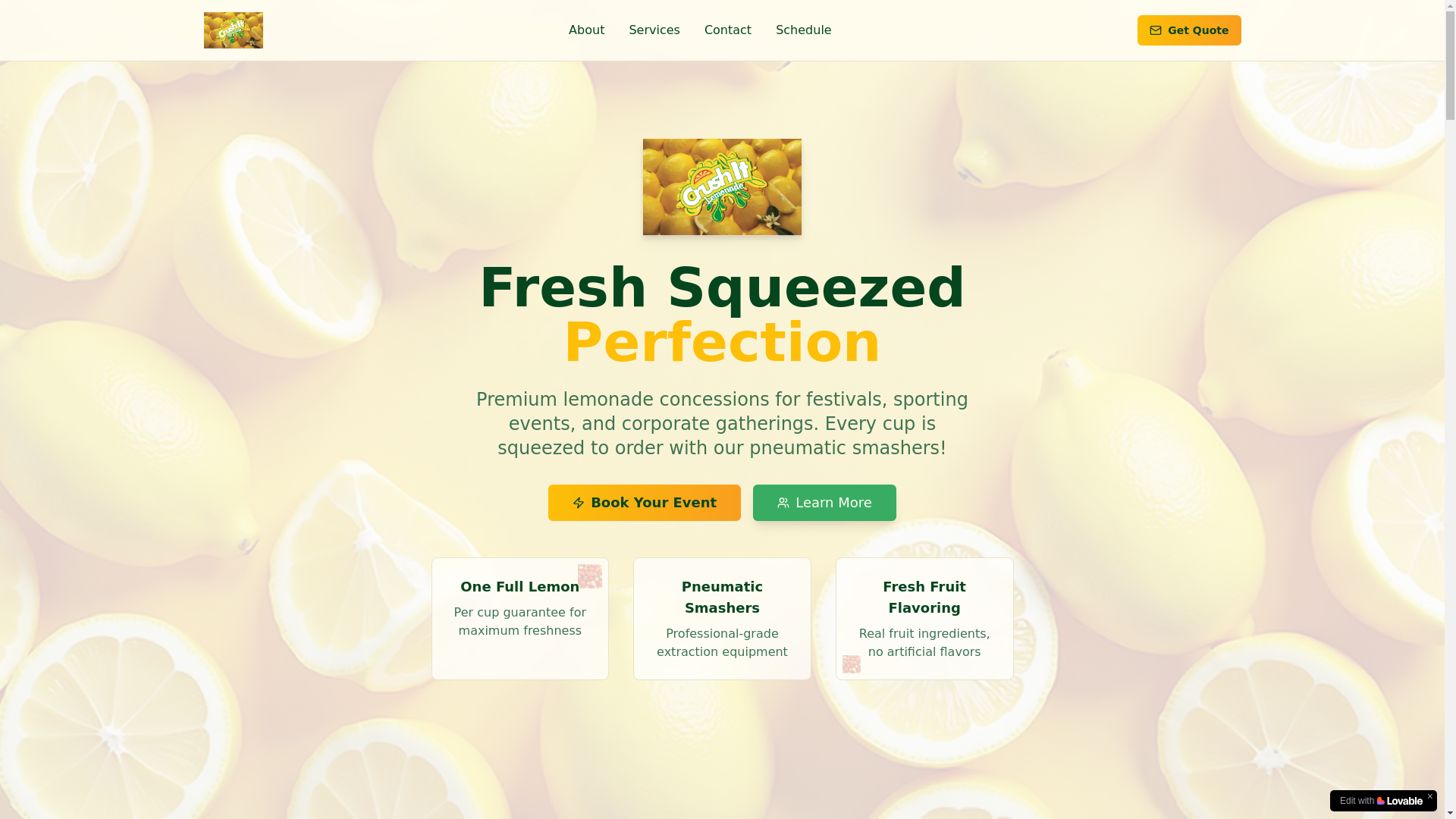 website screenshot of https://crushitlemonade.com/