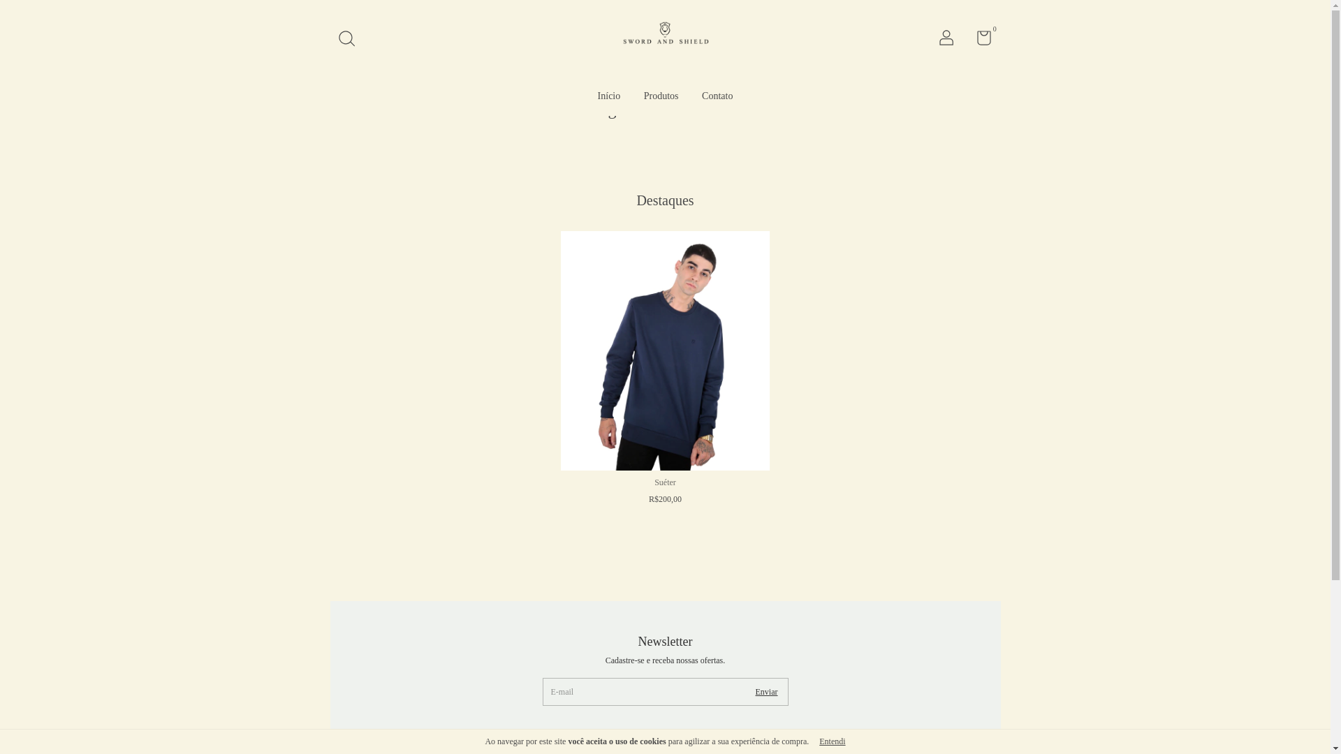 website screenshot of https://swordandshieldclothing.com.br/
