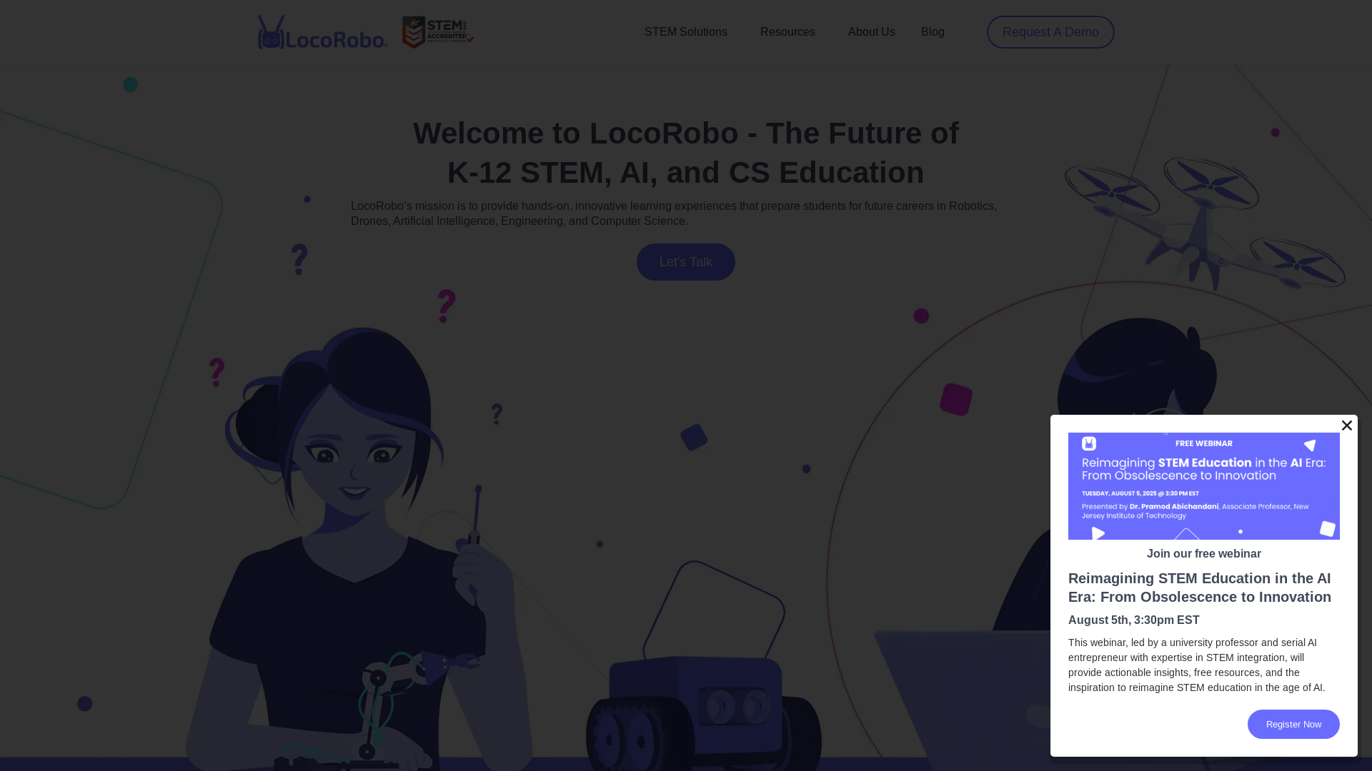 website screenshot of https://chooselocorobostem.com/