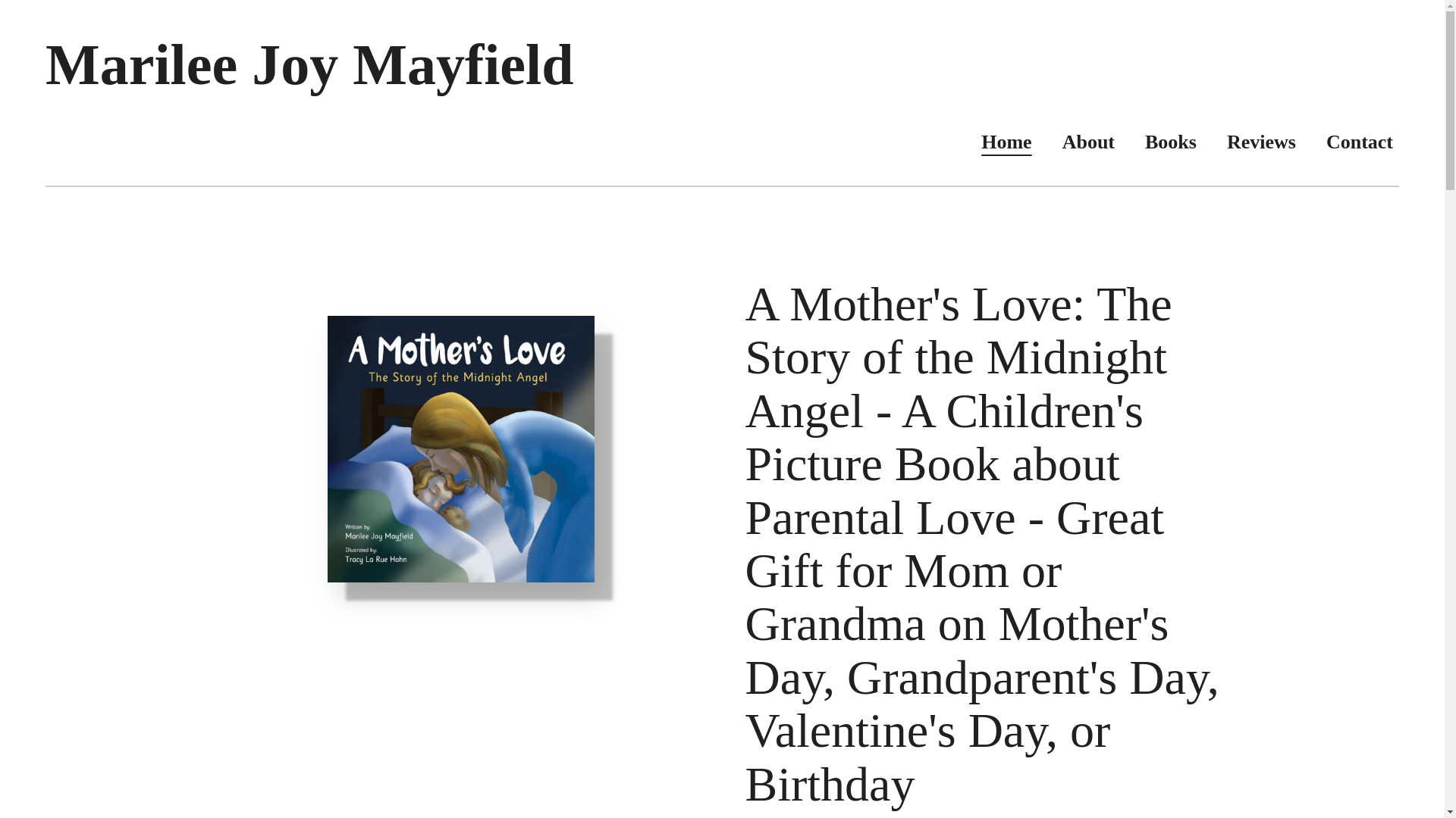 website screenshot of https://marileejoymayfieldbooks.com/