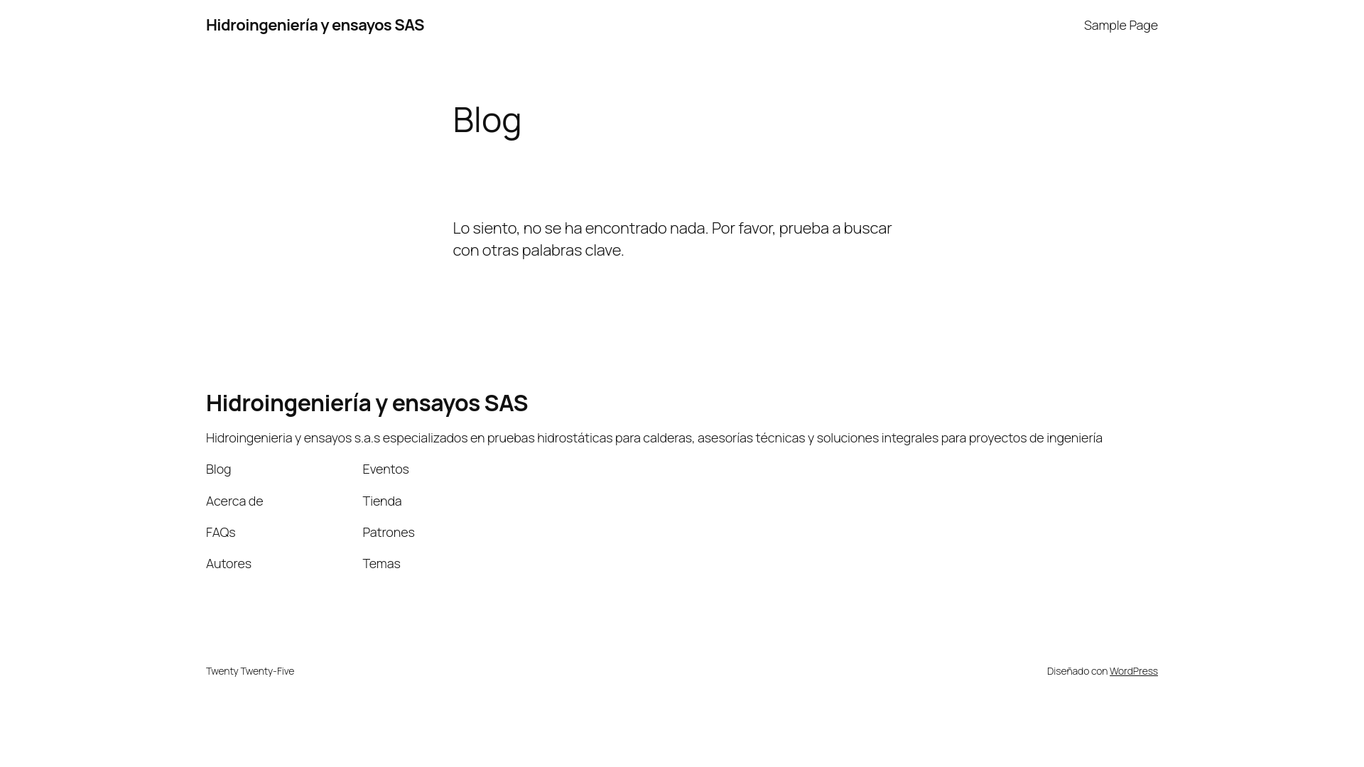 website screenshot of https://hidroingenieriaensayos.com/