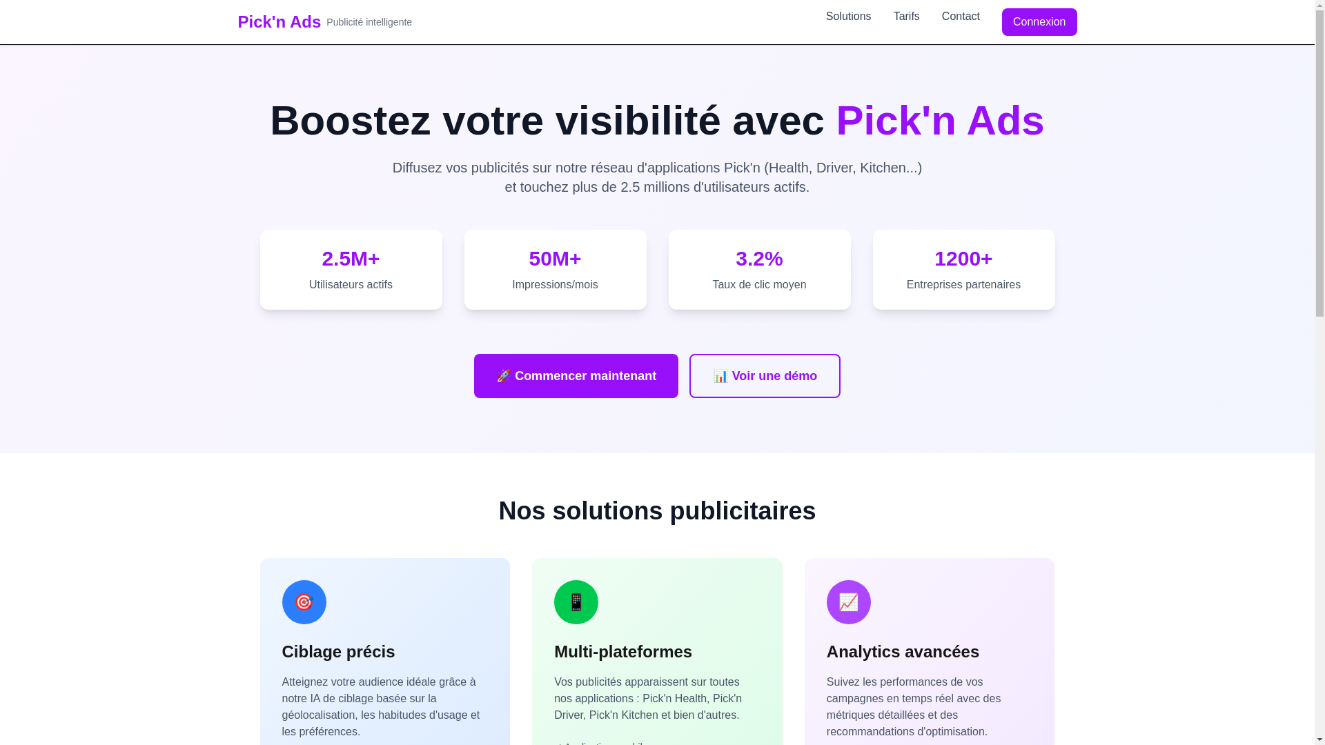 website screenshot of https://picknads.fr/