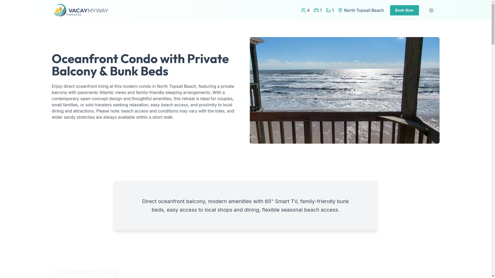 website screenshot of https://romancebeach.vacations/