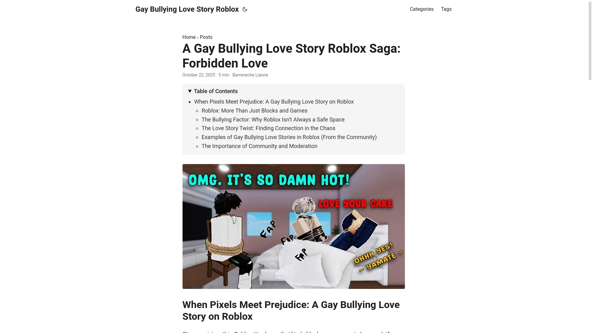 website screenshot of https://gay-bullying-love-story-roblox.pages.dev/