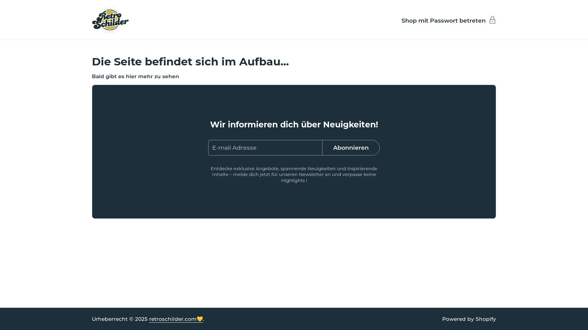 website screenshot of https://retroschilder-grosshandel.com/