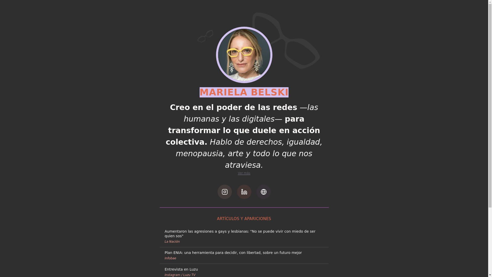 website screenshot of https://mariela-belski.pages.dev/