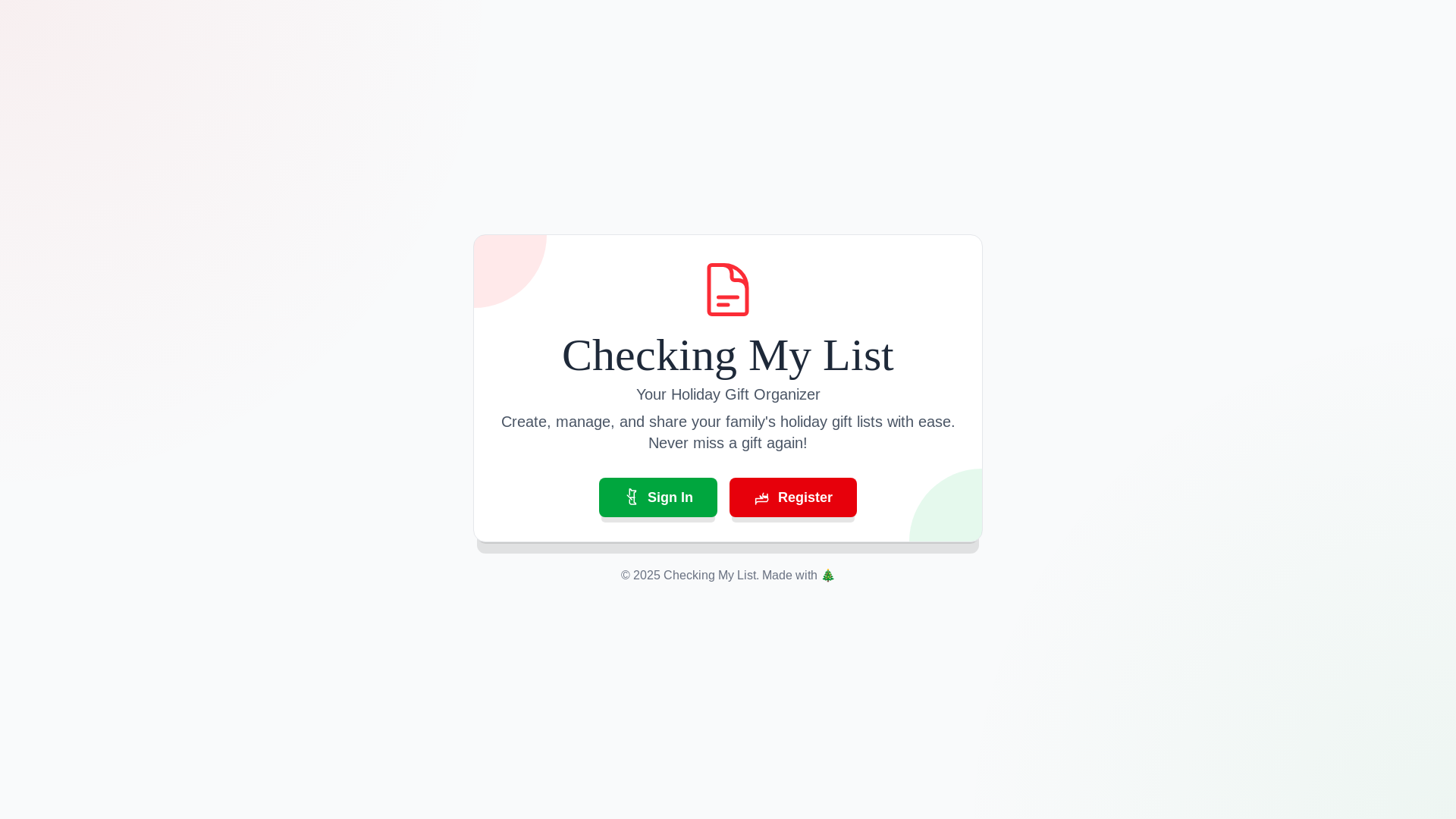 website screenshot of https://checkingmylist.com/