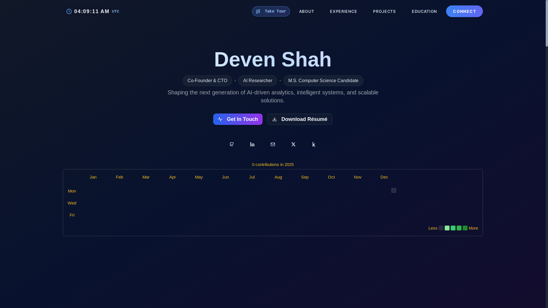 website screenshot of https://deven-shah.com/