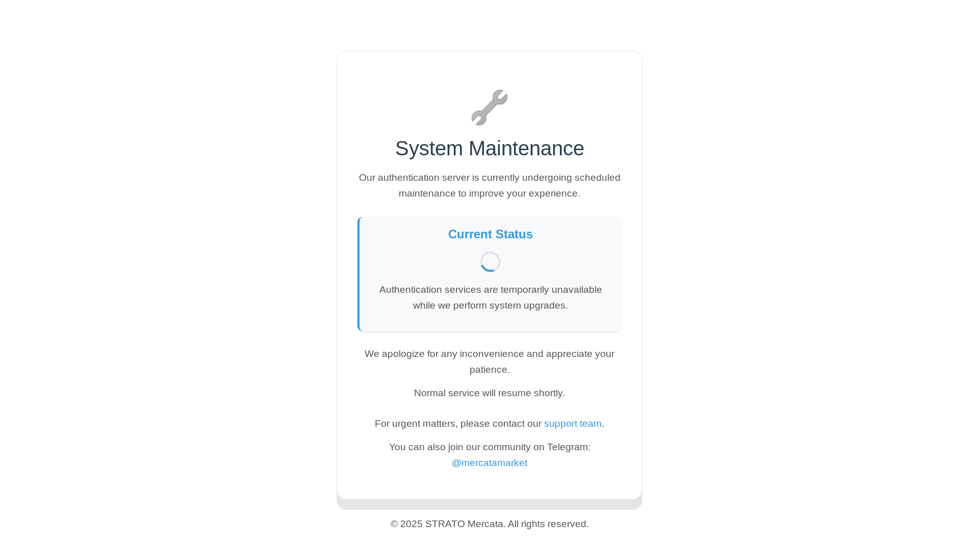 website screenshot of https://mercata-maintenance.pages.dev/