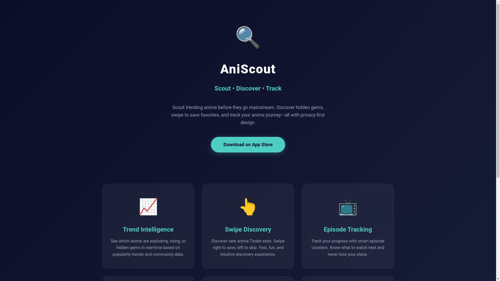 website screenshot of https://aniscout.pages.dev/